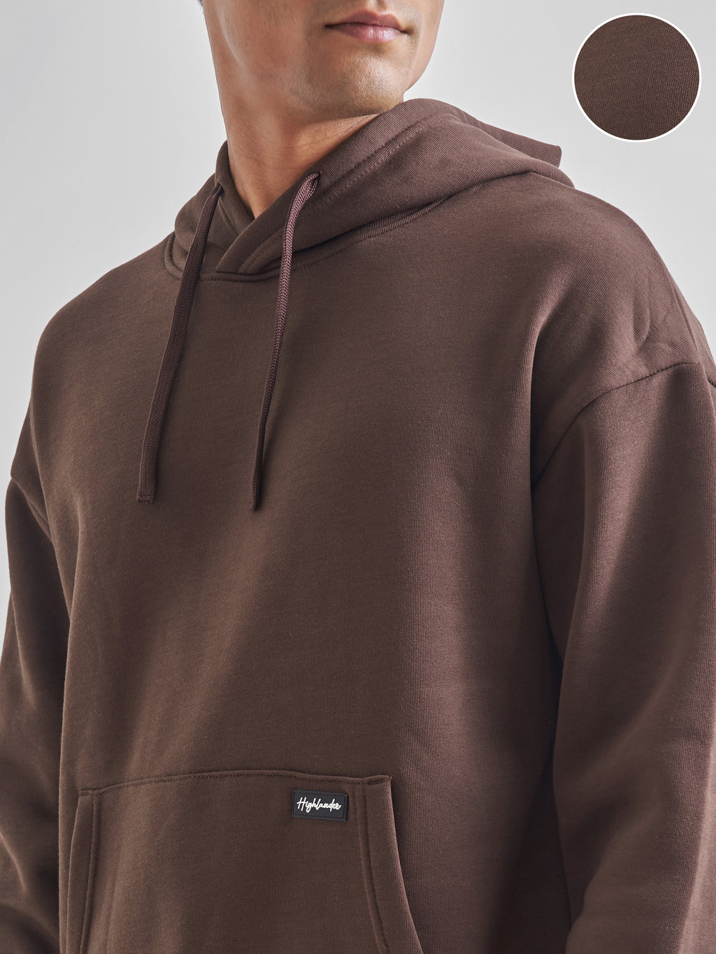 Highlander Men Brown Hooded Pullover Sweatshirt - Brown - Image 5