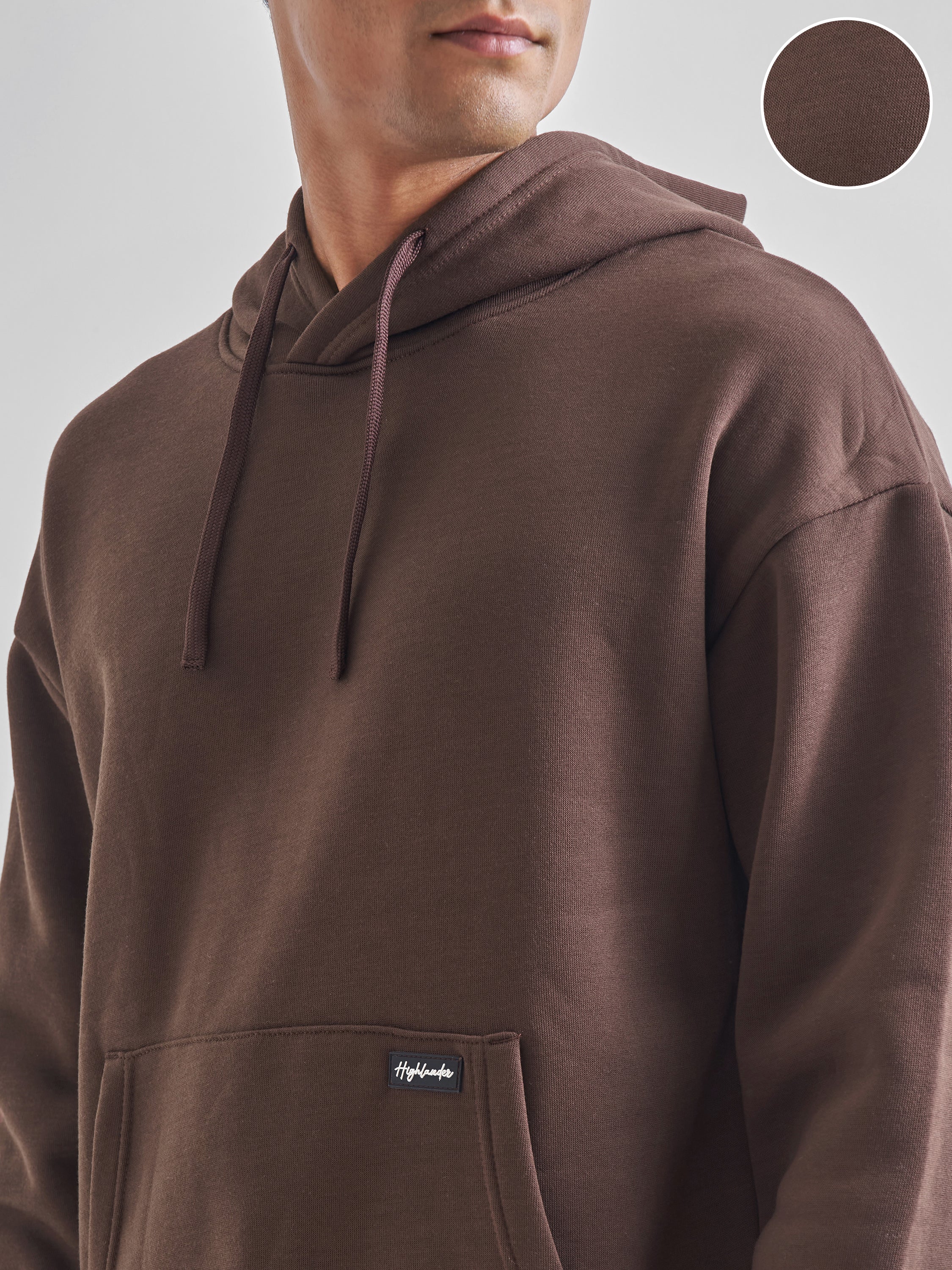 Highlander Men Brown Hooded Pullover Sweatshirt - Brown - Image 5