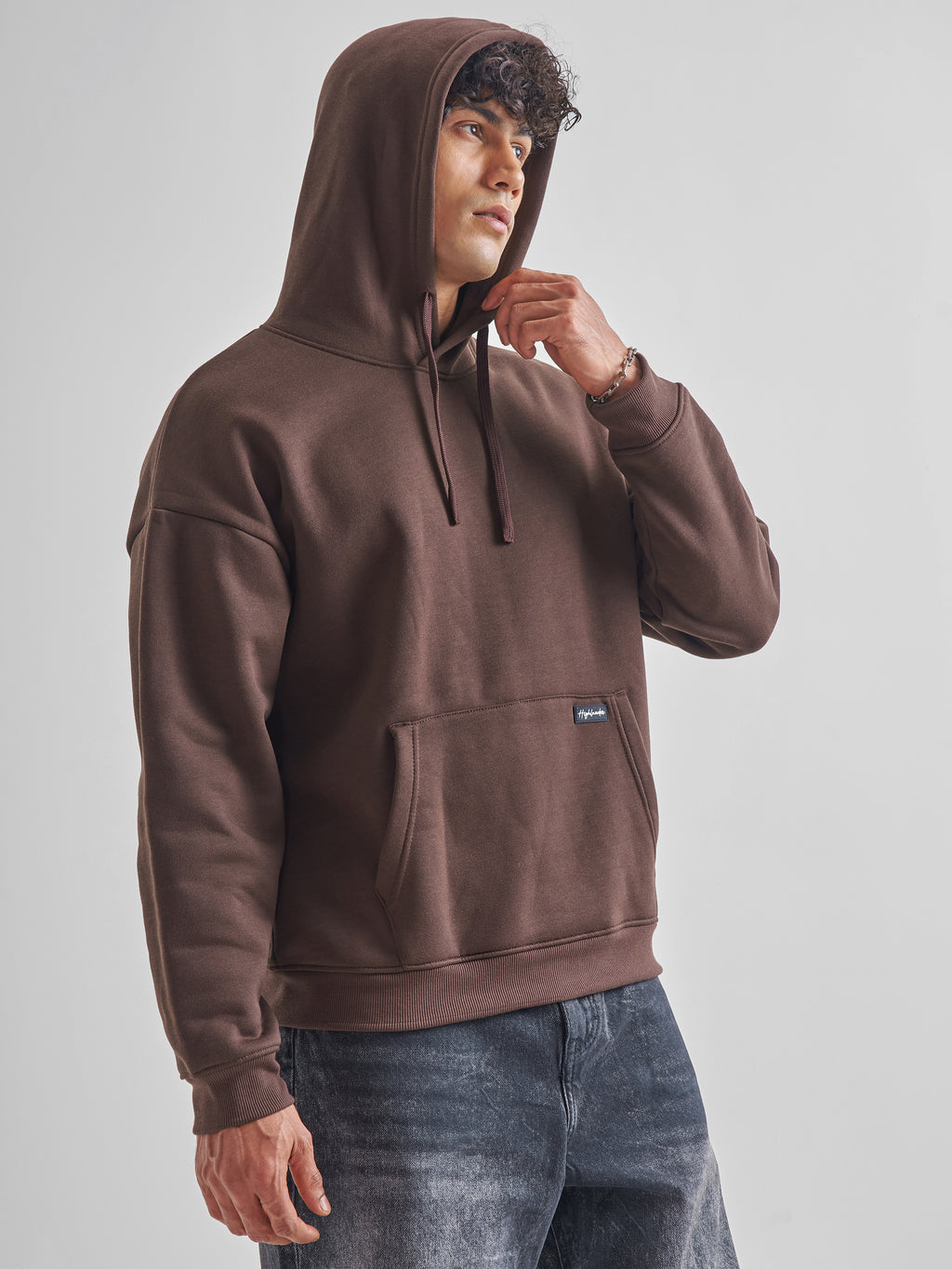 Highlander Men Brown Hooded Pullover Sweatshirt - Brown - Image 6