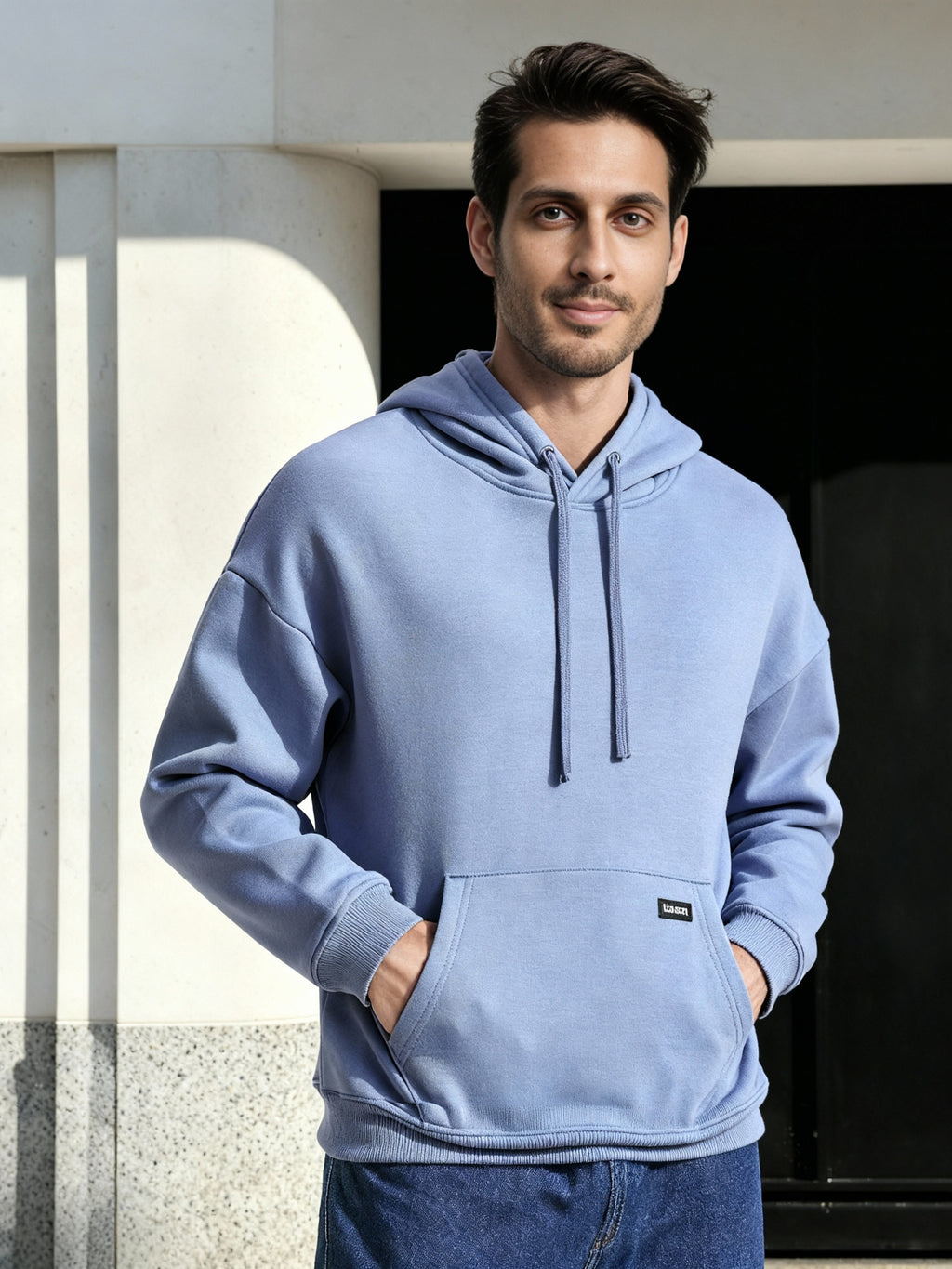 Highlander Men Purple Hooded Pullover Sweatshirt - Purple - Image 1