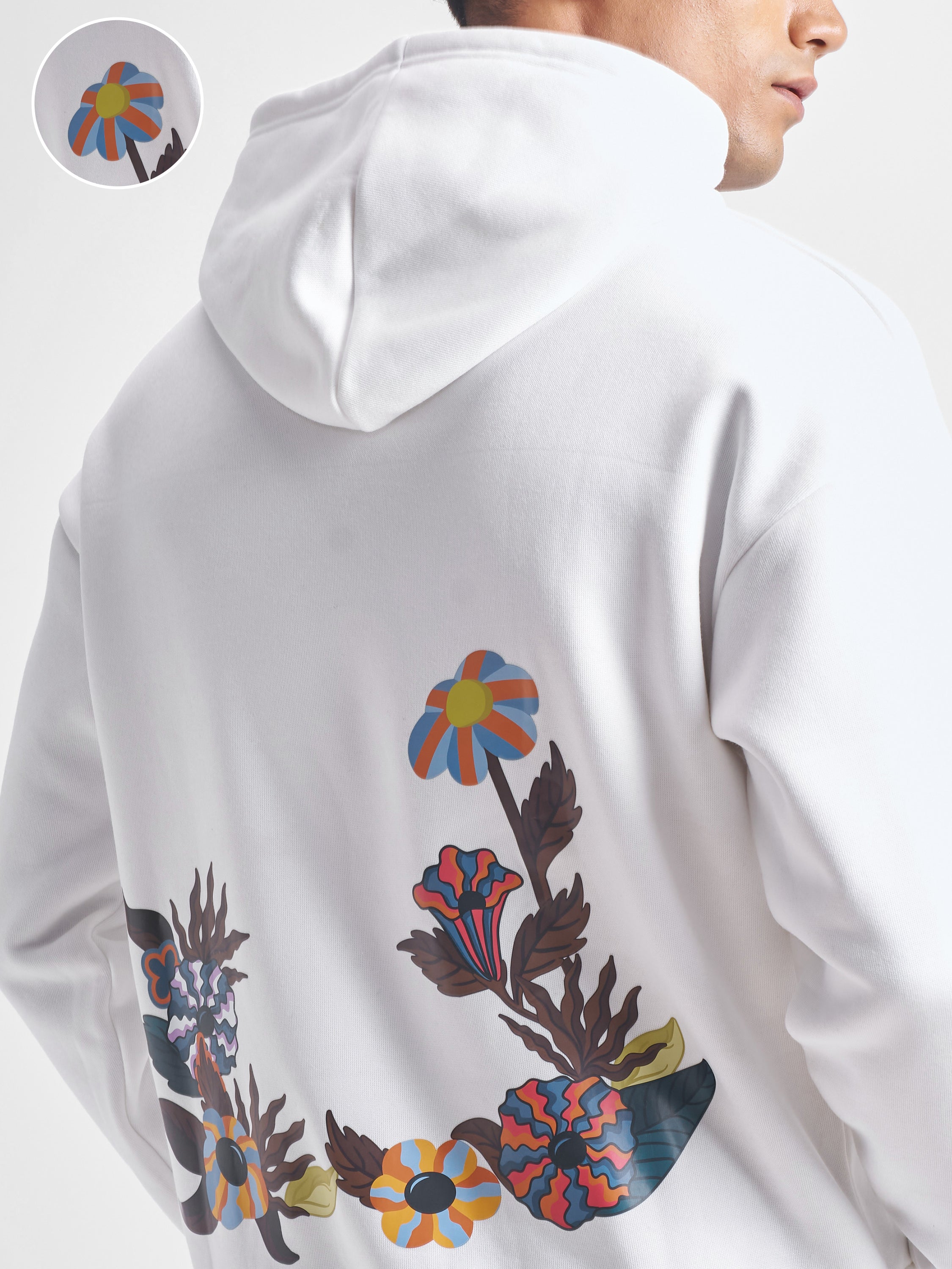 Highlander Men White Hooded Pullover Sweatshirt - White - Image 5