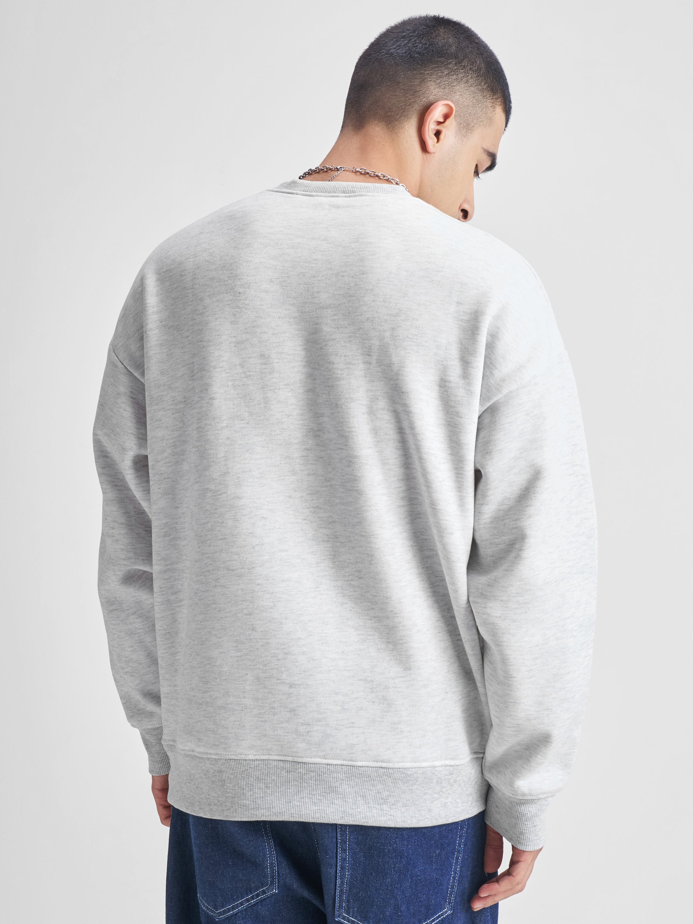 Highlander Men White Round Neck Pullover Sweatshirt - White - Image 3