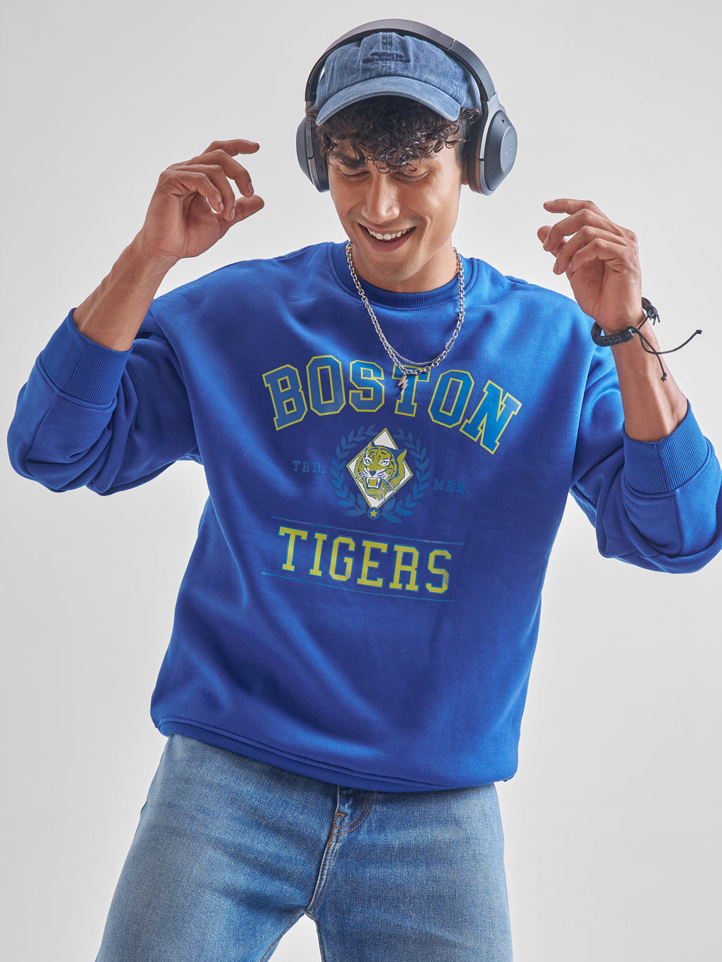 Highlander Men Blue Round Neck Pullover Sweatshirt - Blue - Image 1