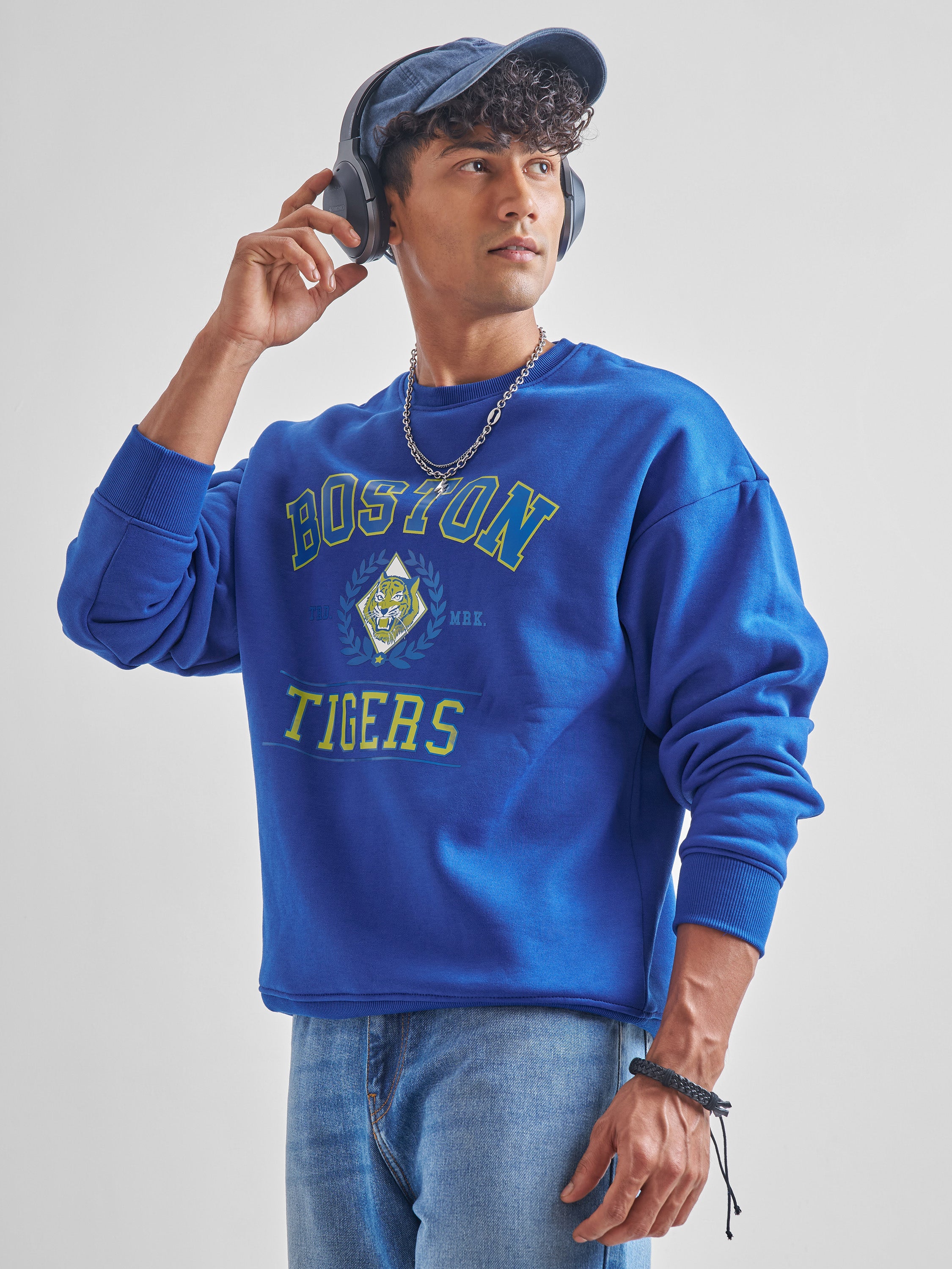 Highlander Men Blue Round Neck Pullover Sweatshirt - Blue - Image 4