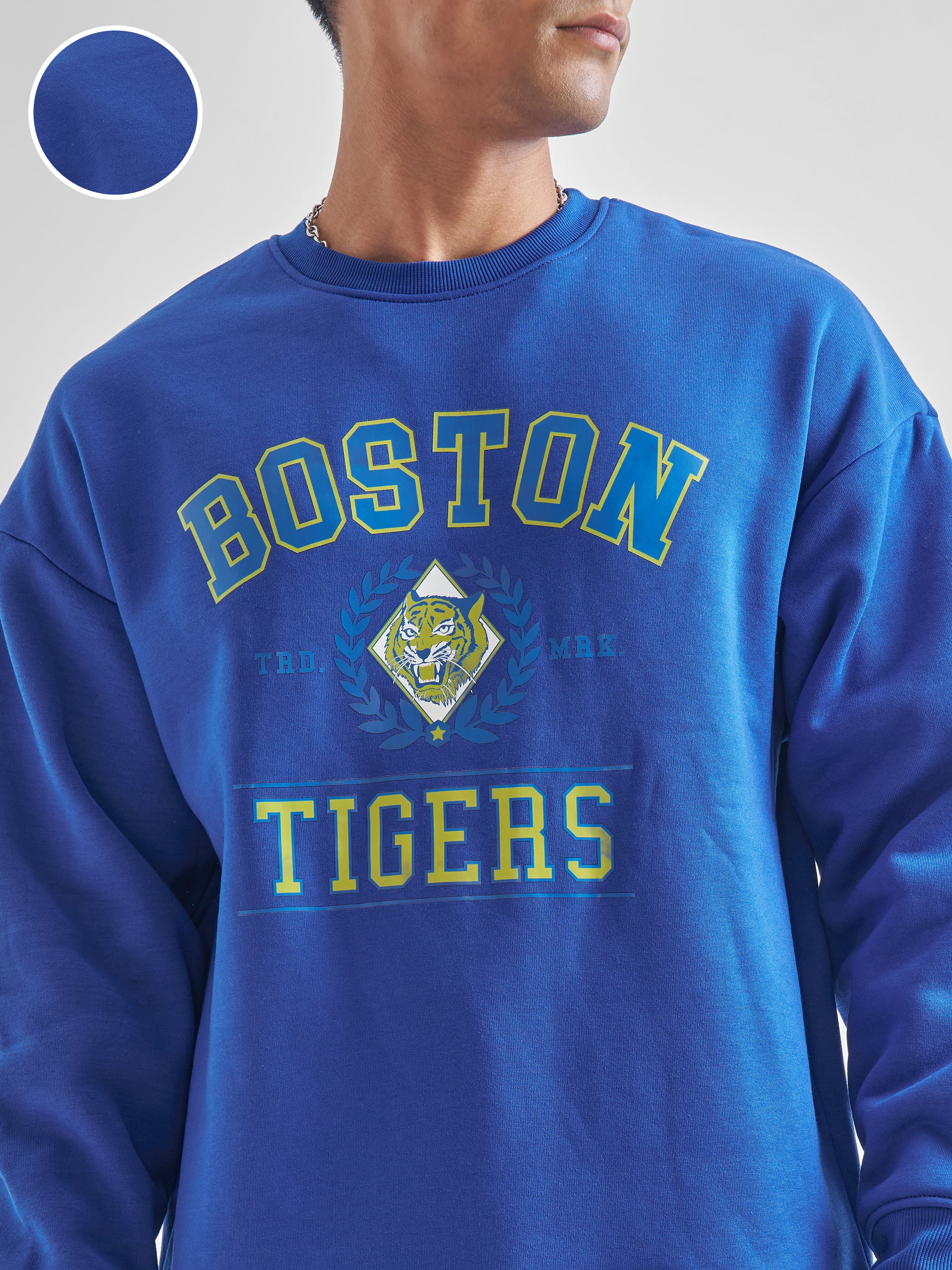 Highlander Men Blue Round Neck Pullover Sweatshirt - Blue - Image 5