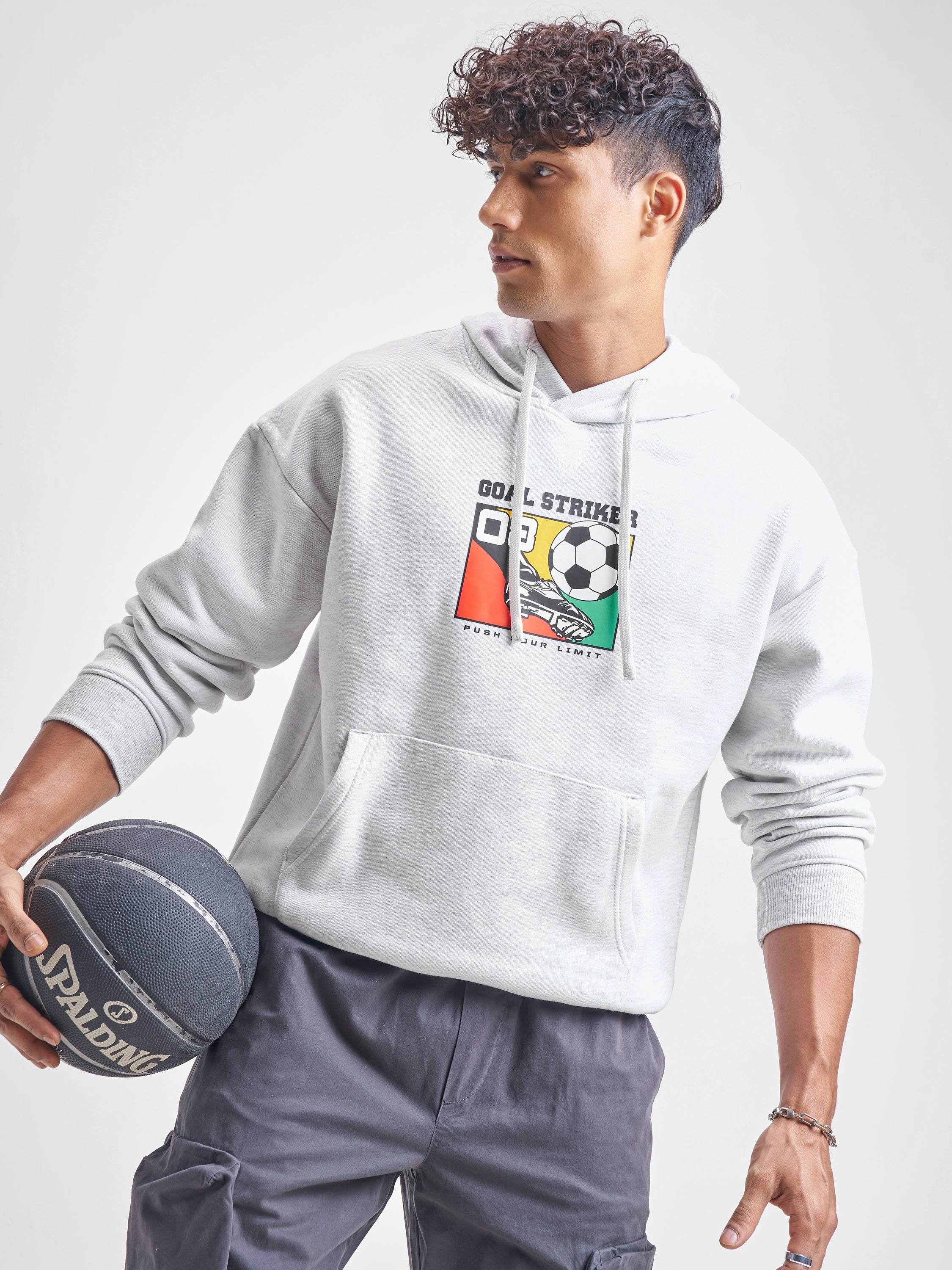Highlander Men White Hooded Pullover Sweatshirt - White - Image 1