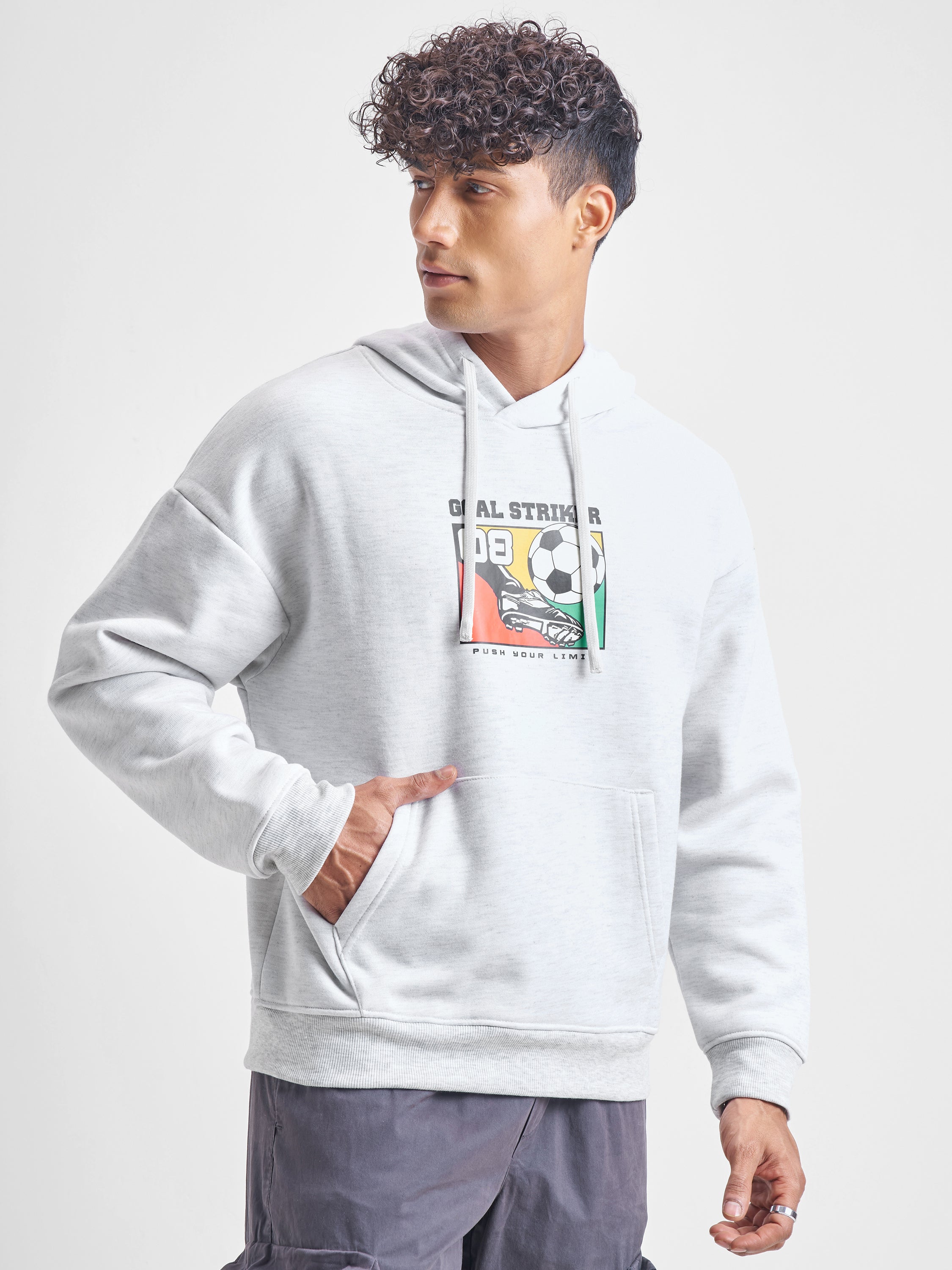 Highlander Men White Hooded Pullover Sweatshirt - White - Image 6