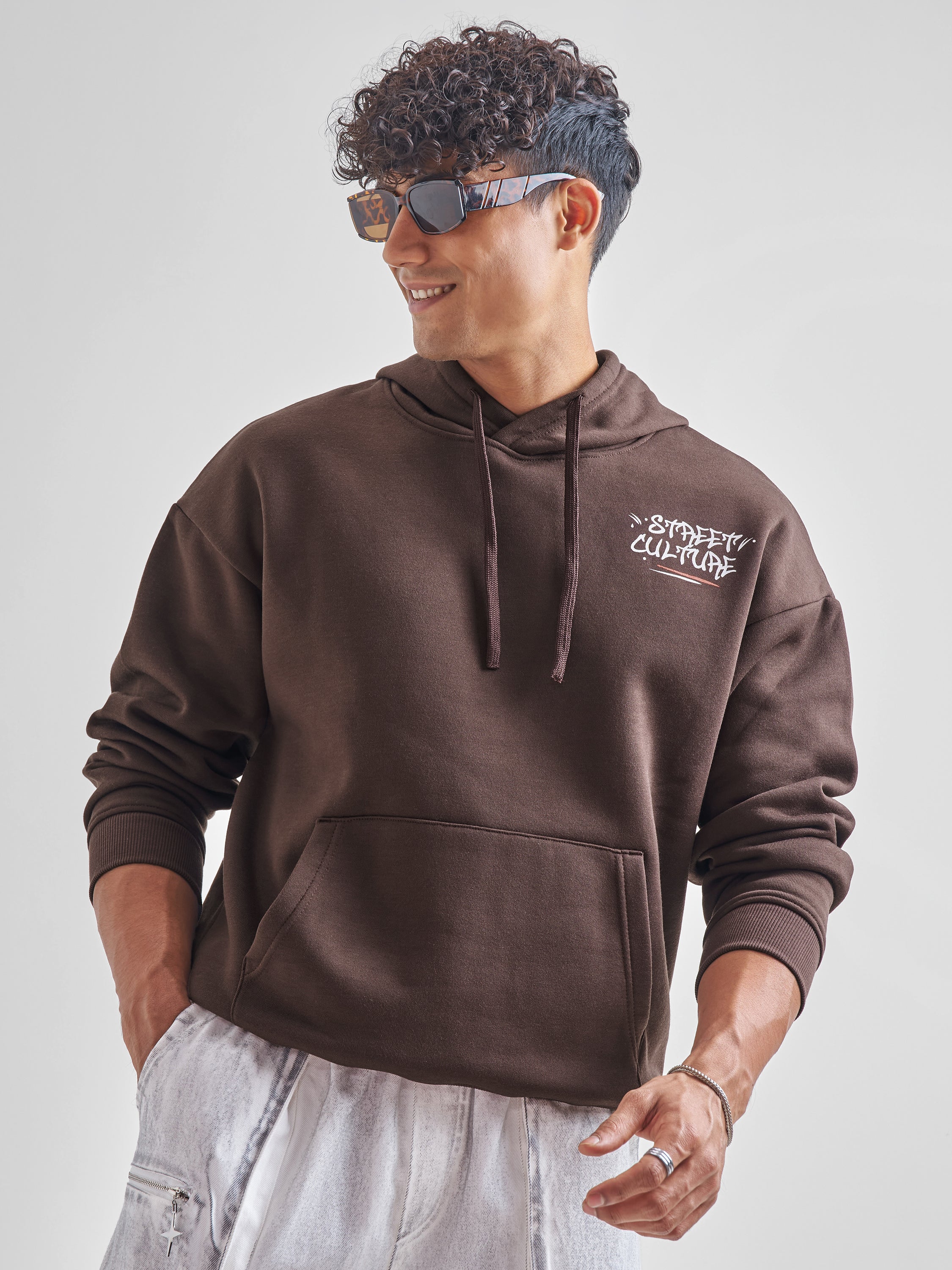 Highlander Men Brown Hooded Pullover Sweatshirt - Brown - Image 3