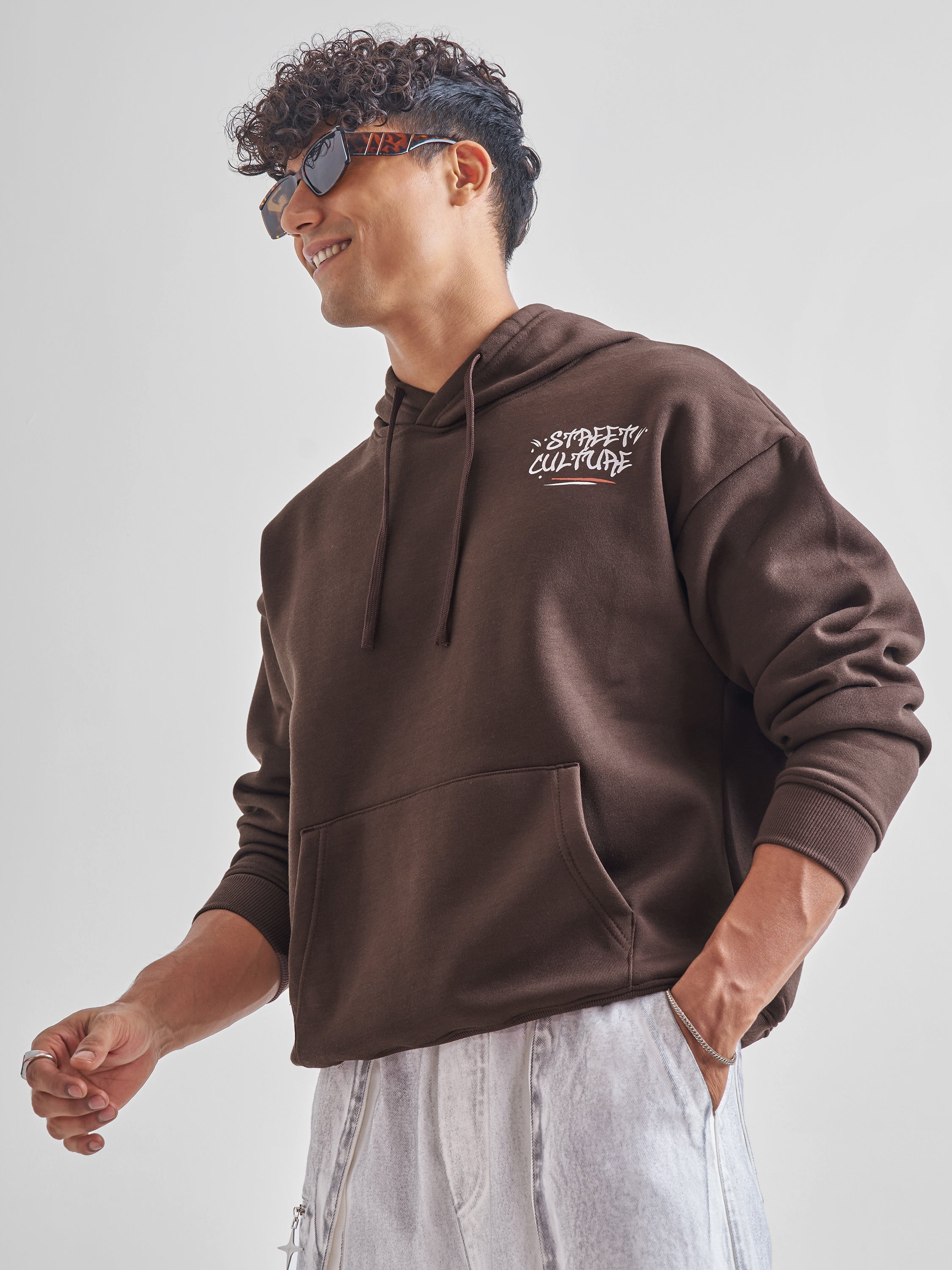 Highlander Men Brown Hooded Pullover Sweatshirt - Brown - Image 4