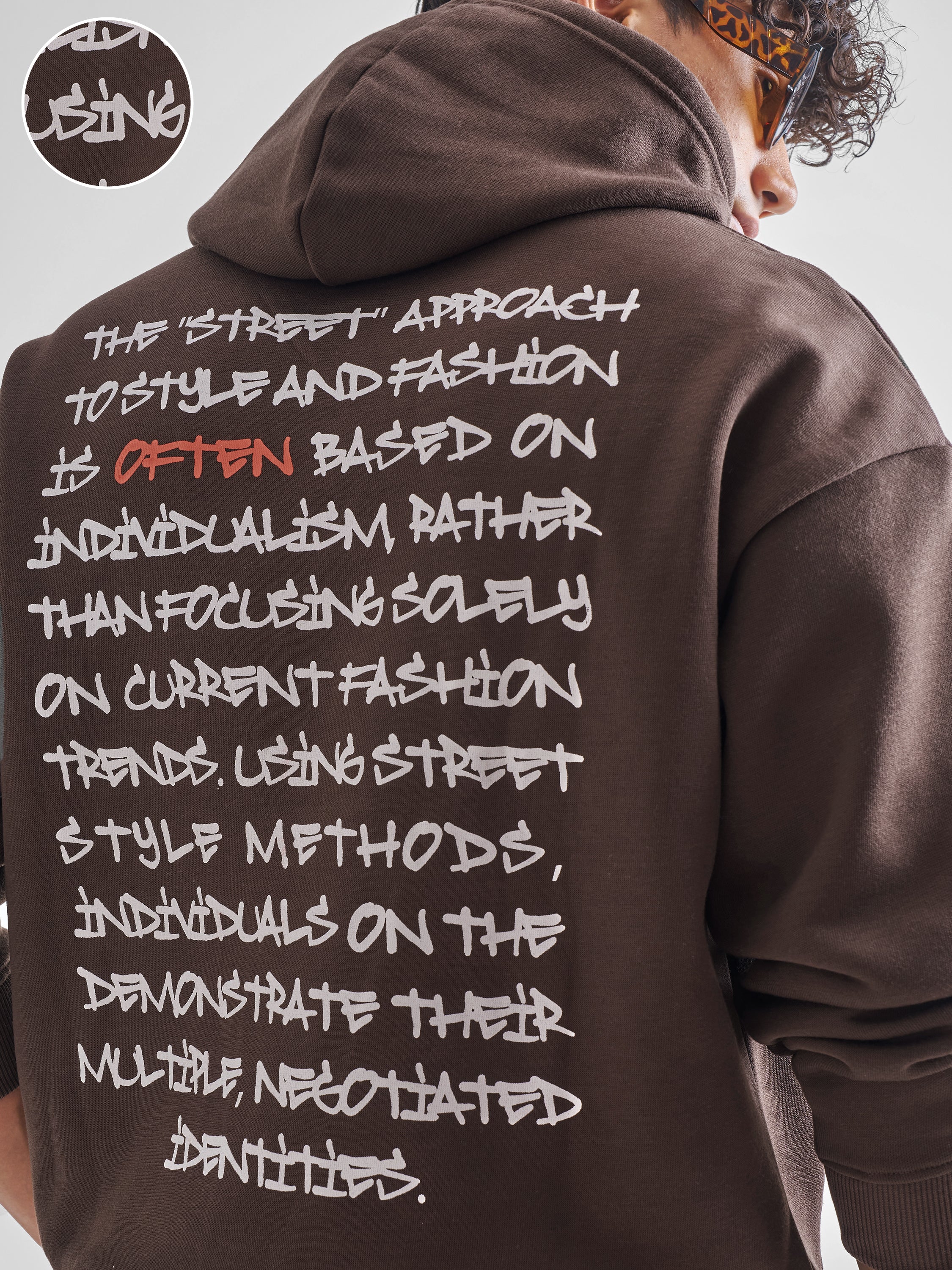 Highlander Men Brown Hooded Pullover Sweatshirt - Brown - Image 5