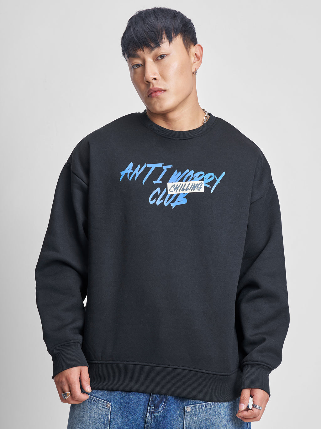 Highlander Men Black Round Neck Pullover Sweatshirt - Black - Image 3