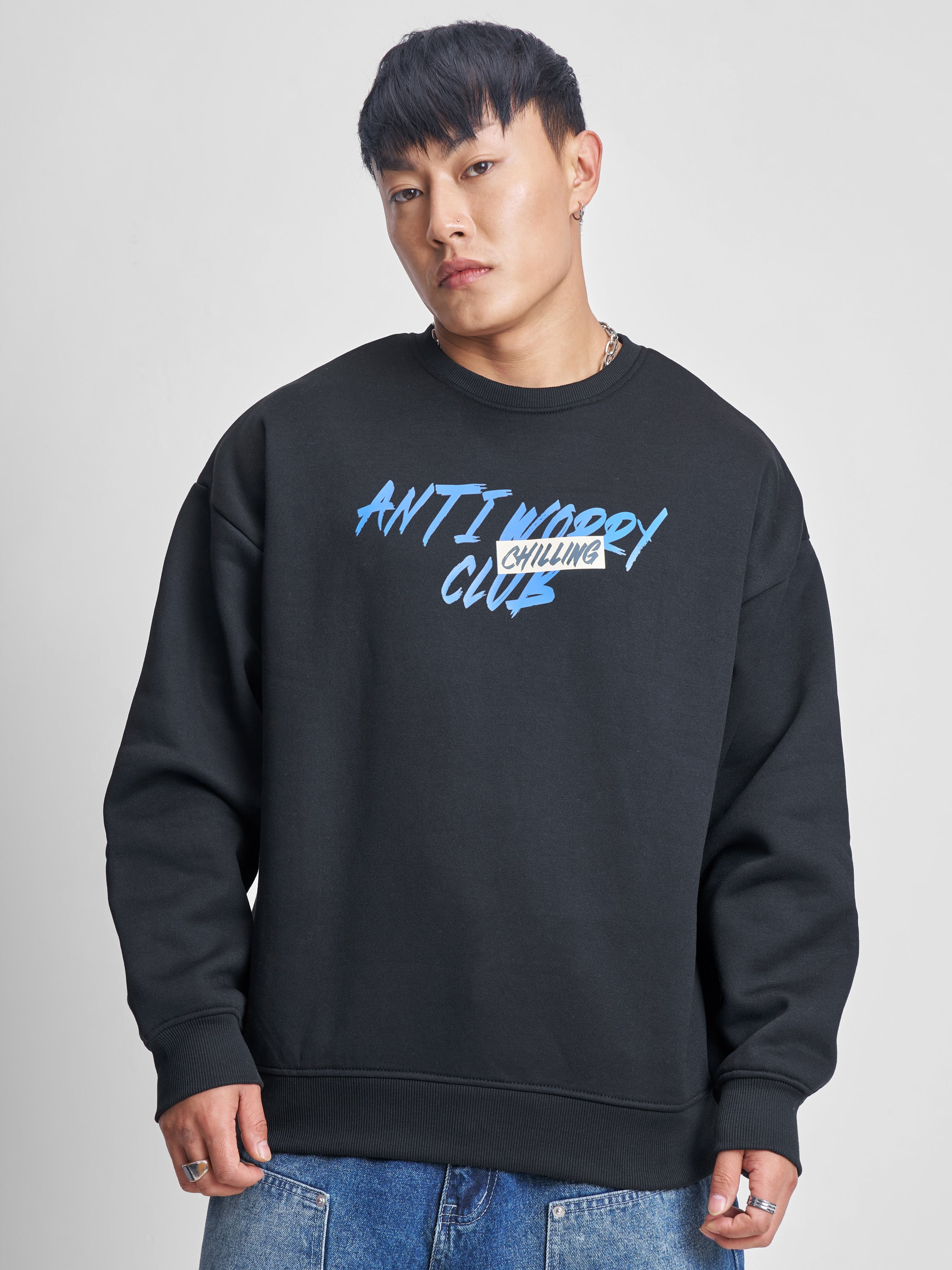 Highlander Men Black Round Neck Pullover Sweatshirt - Black - Image 3