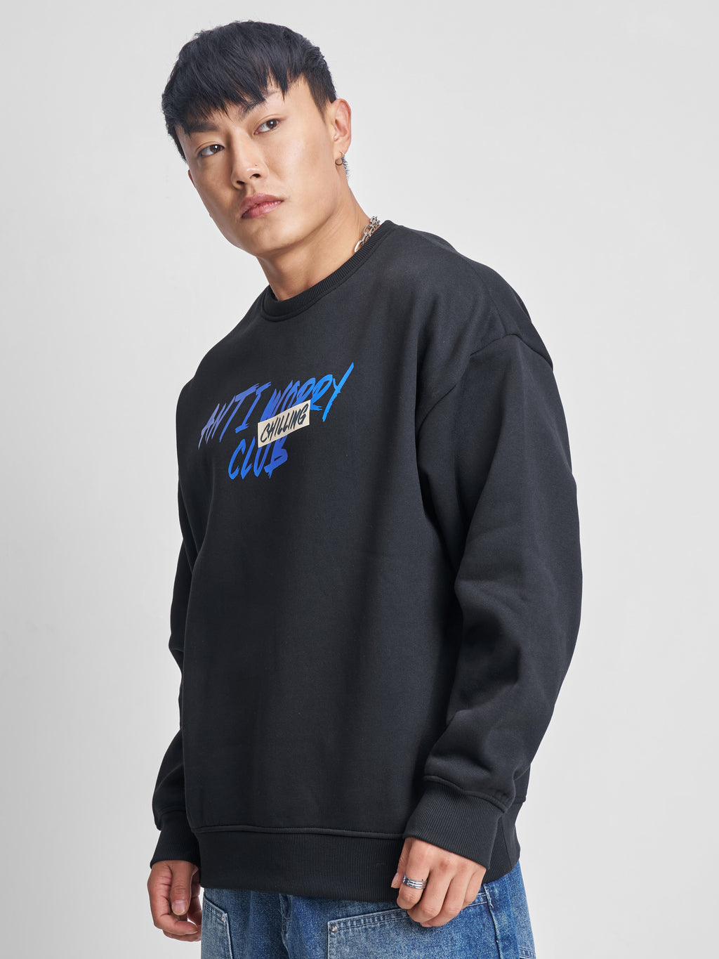 Highlander Men Black Round Neck Pullover Sweatshirt - Black - Image 4