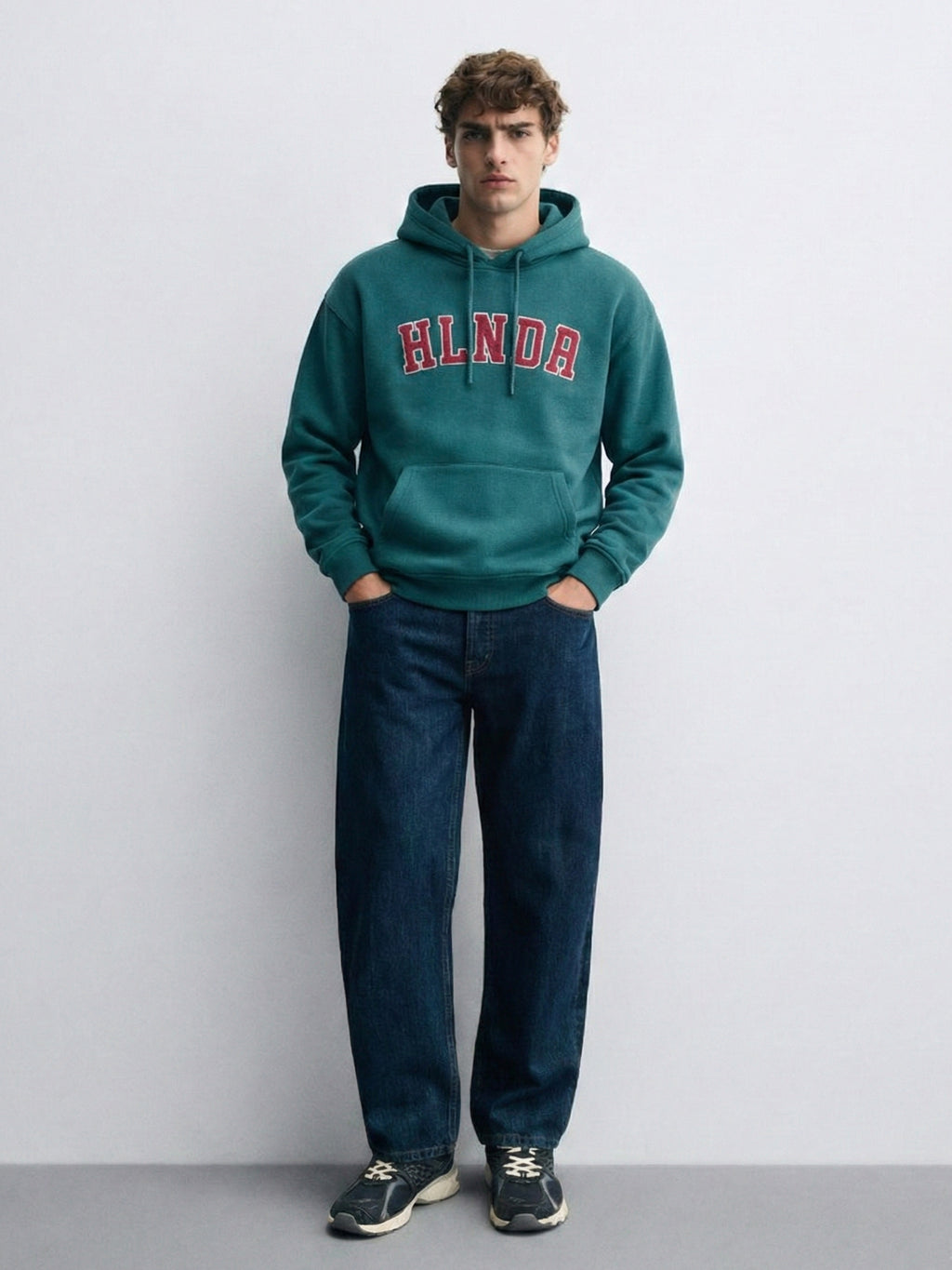 Highlander Men Teal Hooded Pullover Sweatshirt - Teal - Image 3