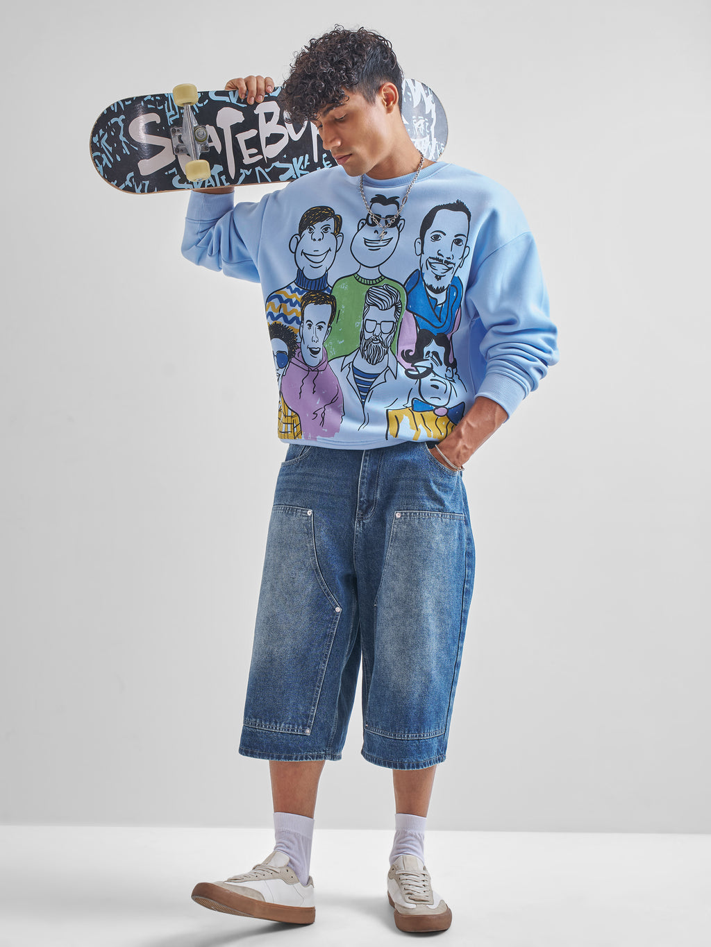 Highlander Men Blue Round Neck Pullover Sweatshirt - Blue - Image 2