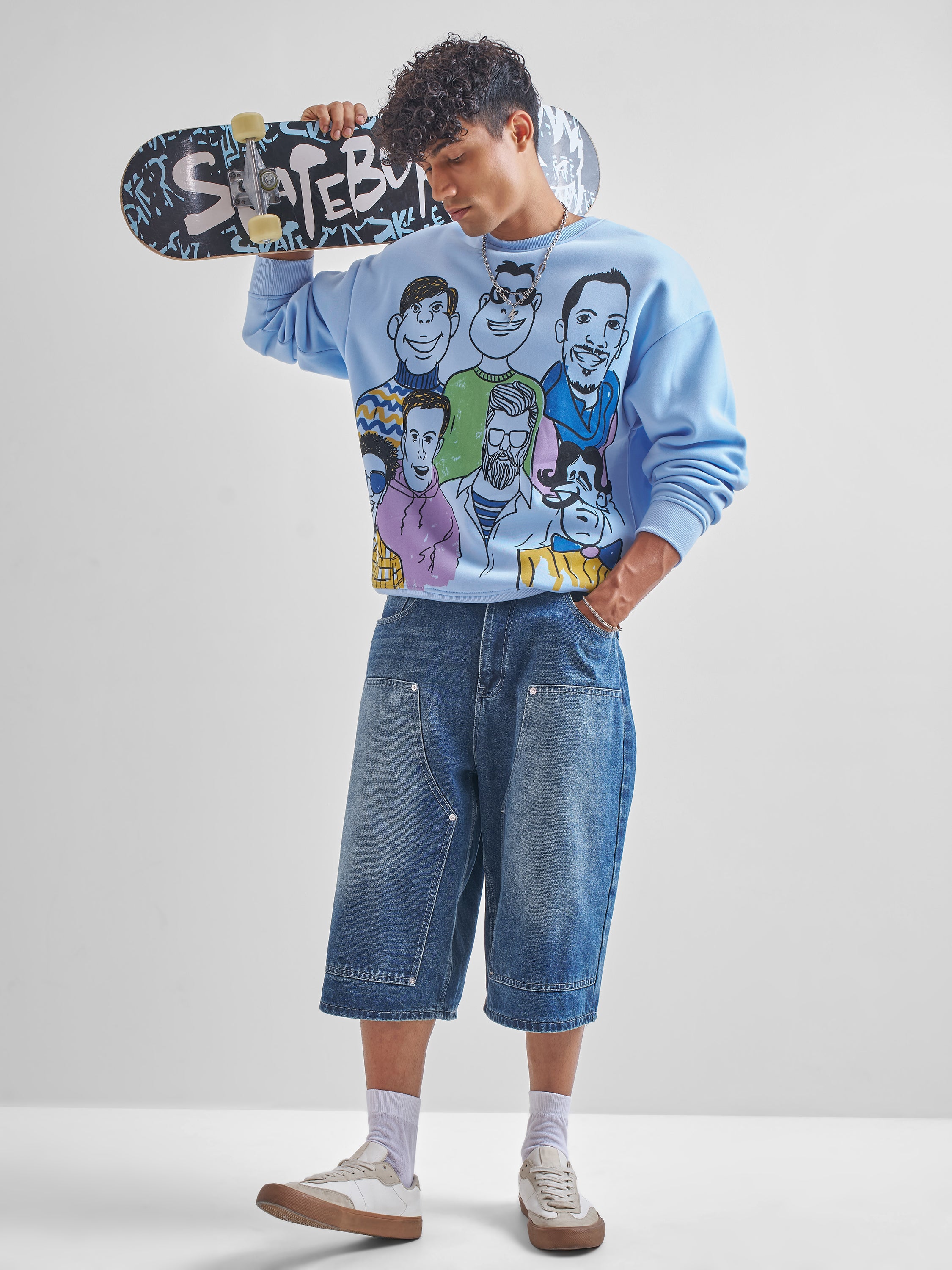 Highlander Men Blue Round Neck Pullover Sweatshirt - Blue - Image 2