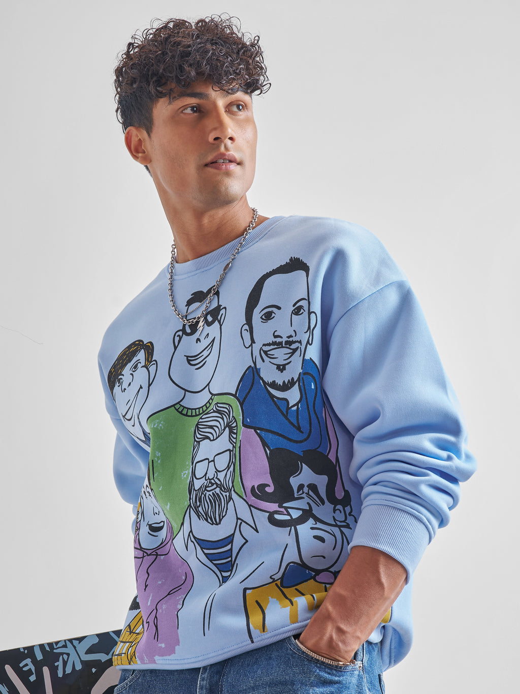 Highlander Men Blue Round Neck Pullover Sweatshirt - Blue - Image 4