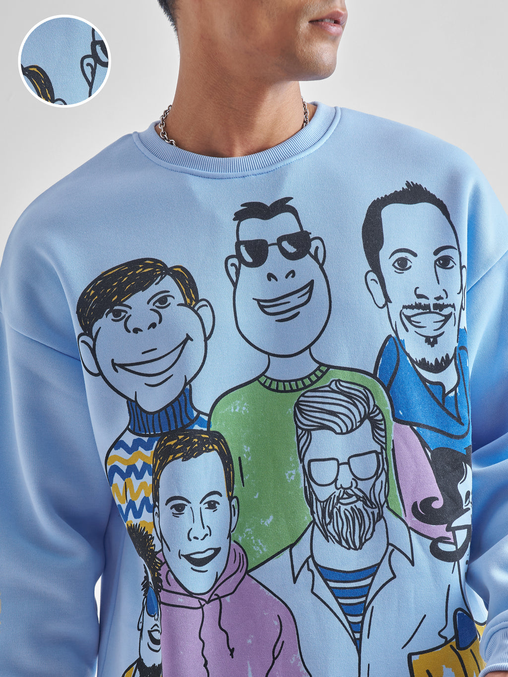 Highlander Men Blue Round Neck Pullover Sweatshirt - Blue - Image 5