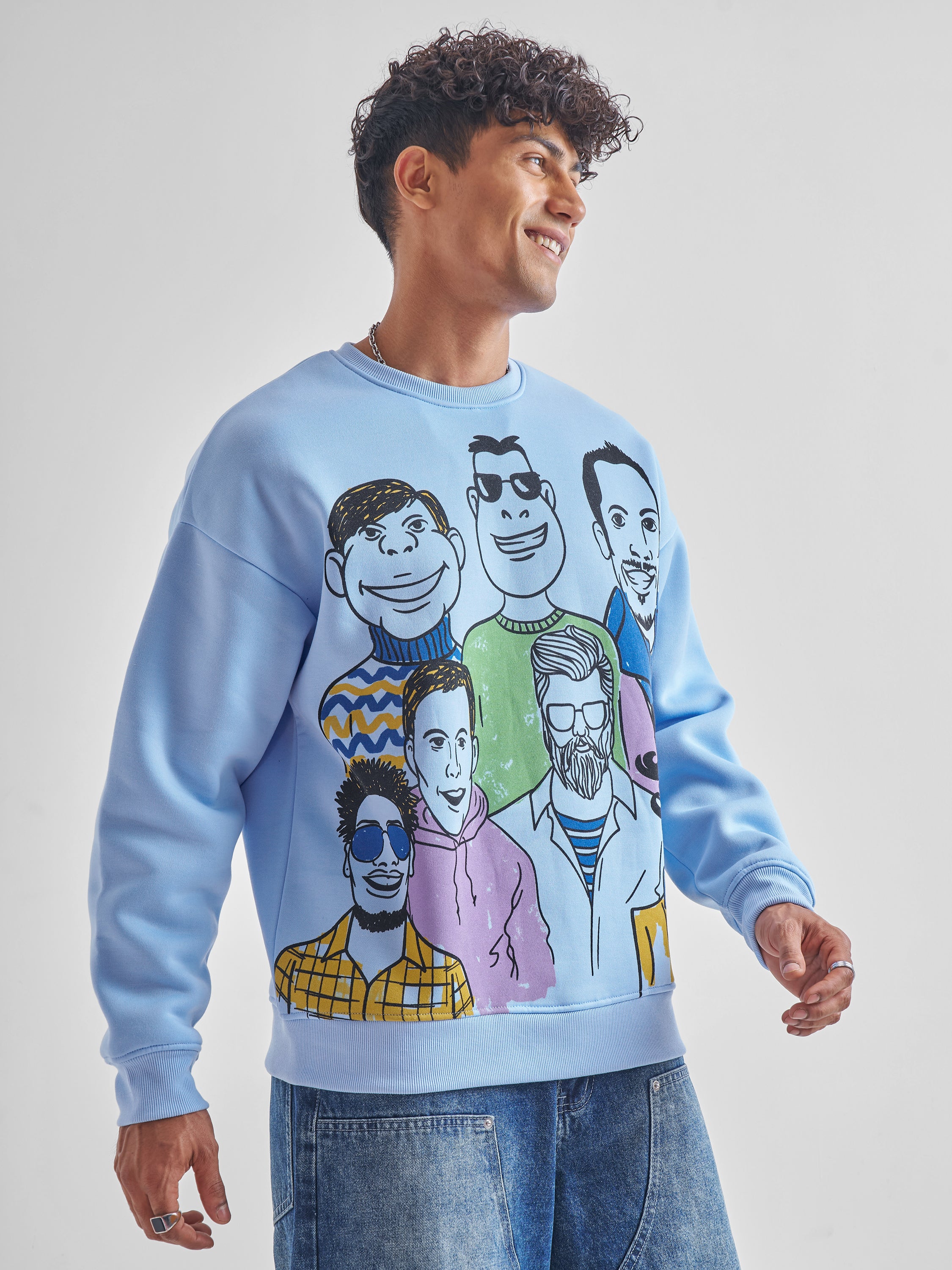 Highlander Men Blue Round Neck Pullover Sweatshirt - Blue - Image 6