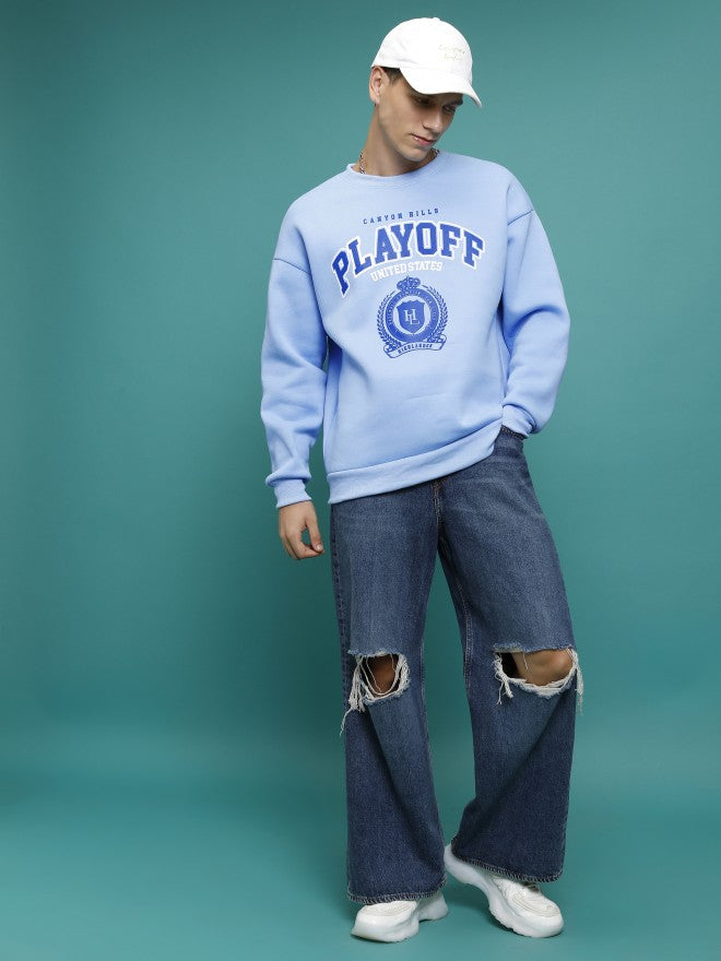 Highlander Men Blue Round Neck Pullover Sweatshirt - Blue - Image 2