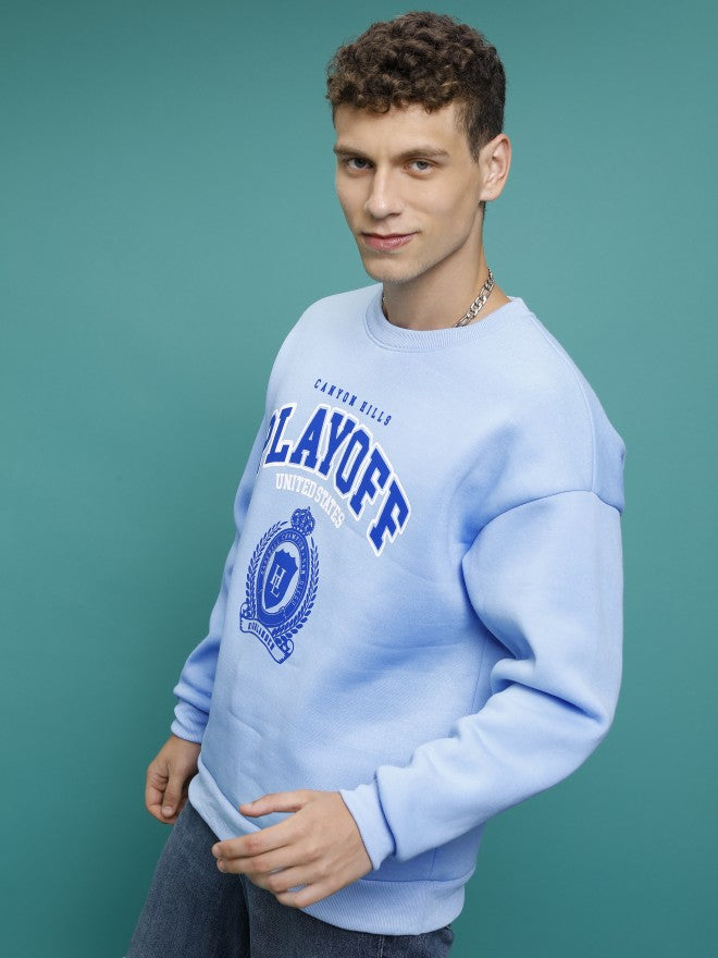 Highlander Men Blue Round Neck Pullover Sweatshirt - Blue - Image 4