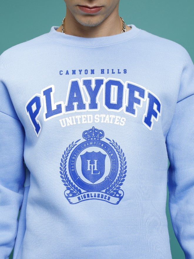 Highlander Men Blue Round Neck Pullover Sweatshirt - Blue - Image 5