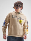 Highlander Men Beige Hooded Pullover Sweatshirt - Beige - Image 1