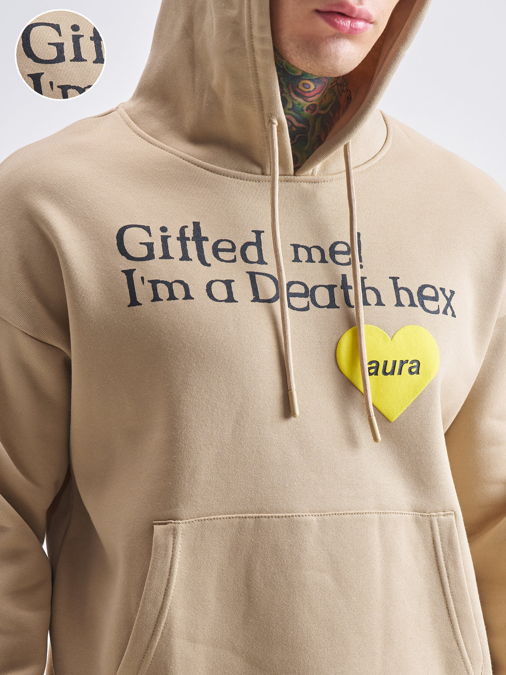 Highlander Men Beige Hooded Pullover Sweatshirt - Beige - Image 5