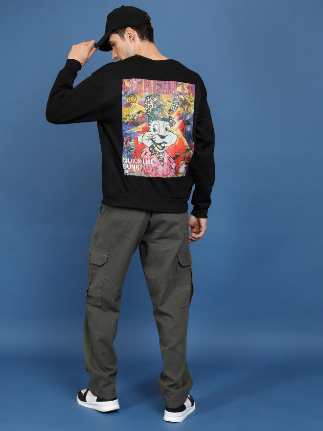Highlander Men Black Round Neck Sweatshirts - Black - Image 2