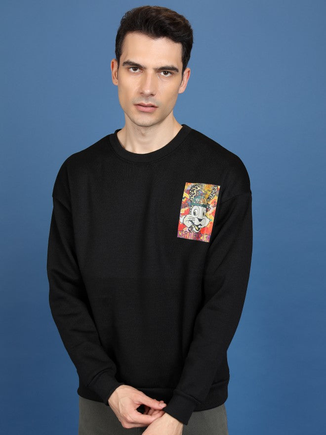 Highlander Men Black Round Neck Sweatshirts - Black - Image 3