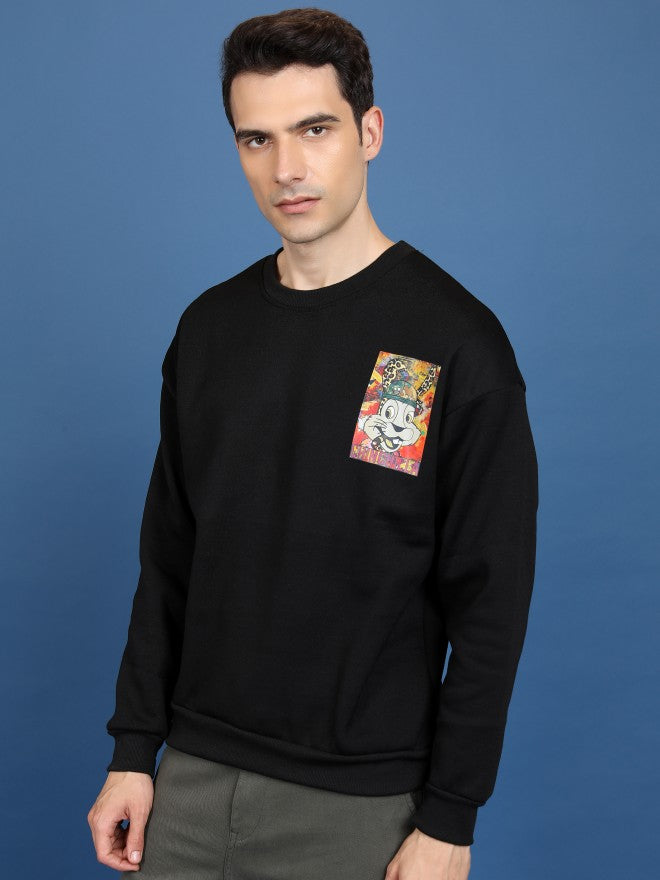 Highlander Men Black Round Neck Sweatshirts - Black - Image 4
