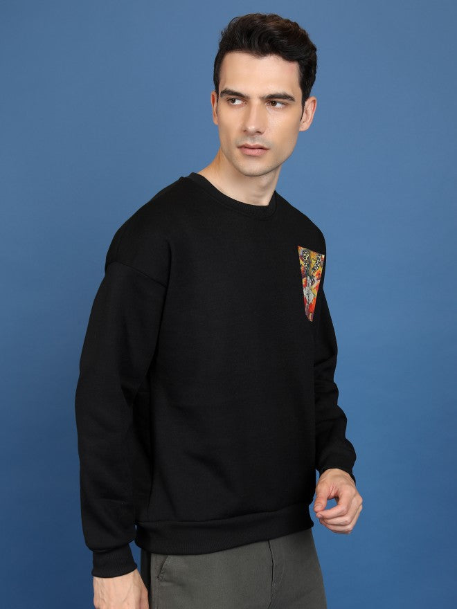 Highlander Men Black Round Neck Sweatshirts - Black - Image 6