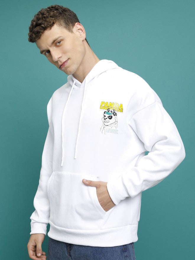 Highlander Men White Hooded Pullover Sweatshirt - White - Image 4