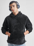Highlander Men Black Hooded Pullover Sweatshirt - Black - Image 1