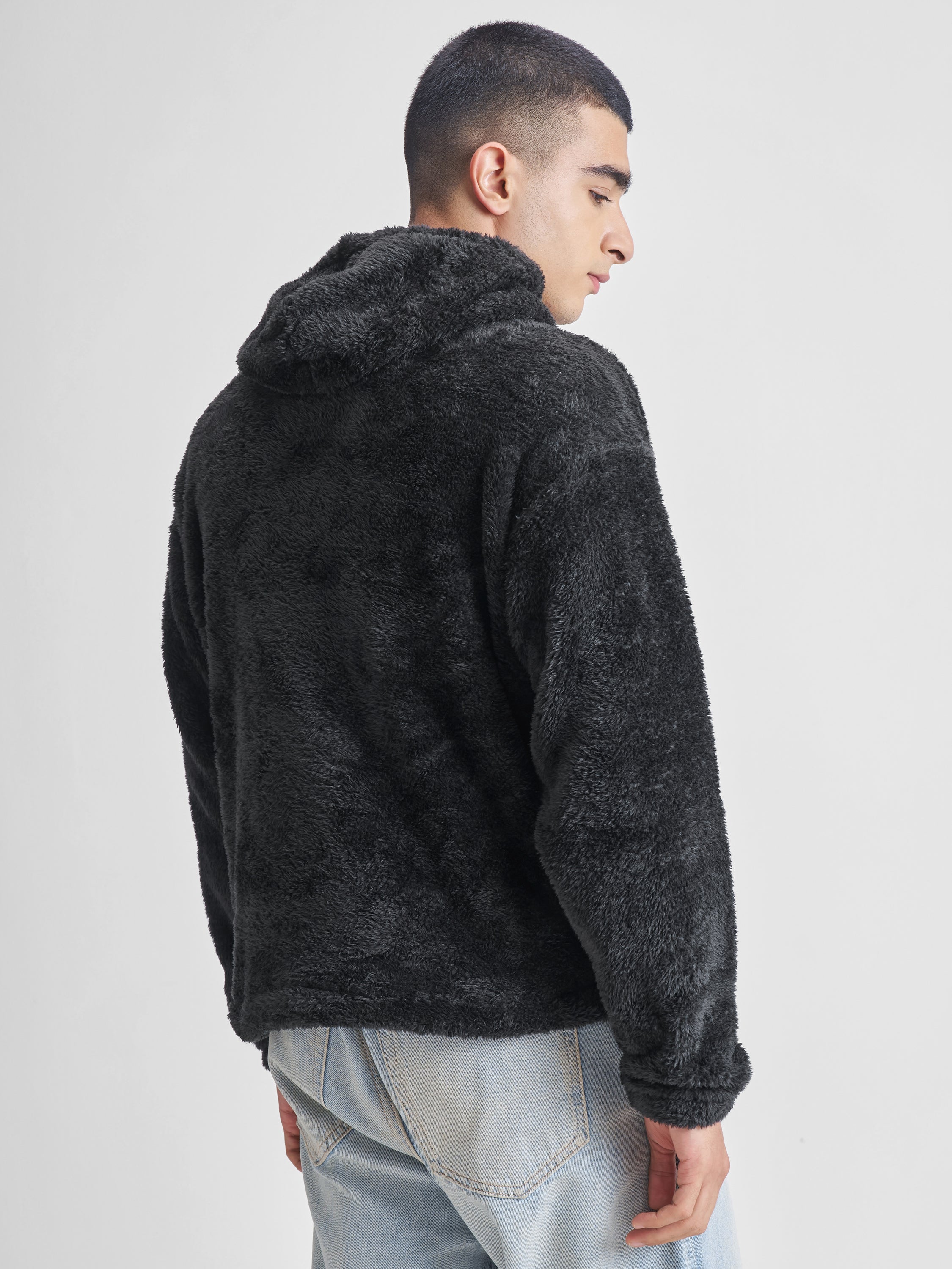 Highlander Men Black Hooded Pullover Sweatshirt - Black - Image 3