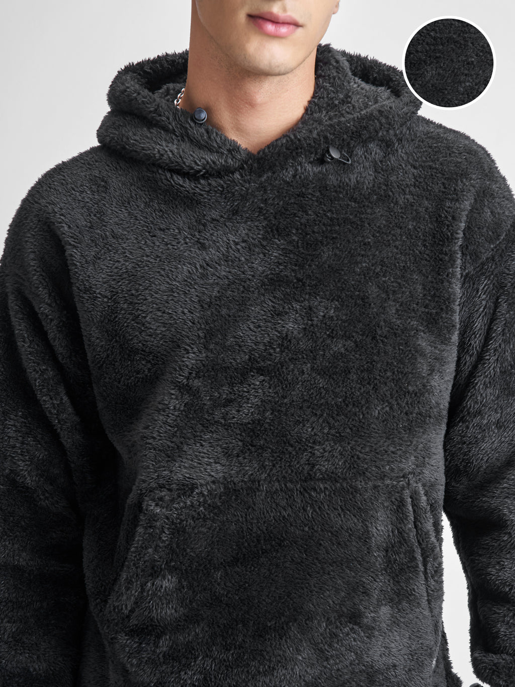 Highlander Men Black Hooded Pullover Sweatshirt - Black - Image 5
