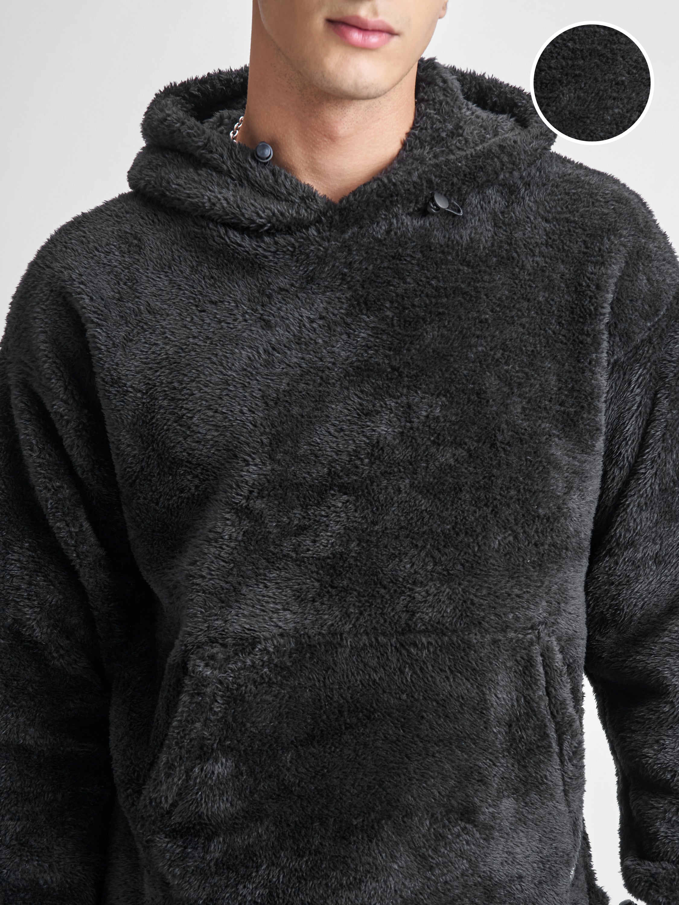 Highlander Men Black Hooded Pullover Sweatshirt - Black - Image 5