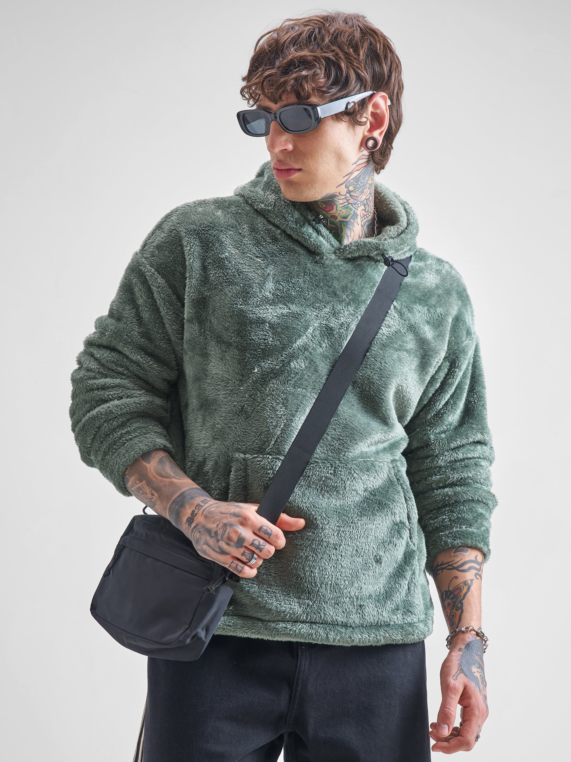 Highlander Men Green Hooded Pullover Sweatshirt - Green - Image 1