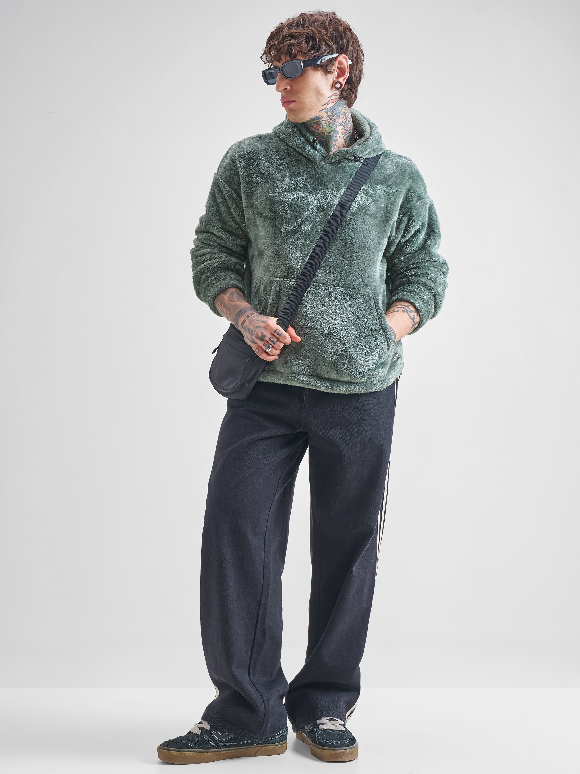 Highlander Men Green Hooded Pullover Sweatshirt - Green - Image 2