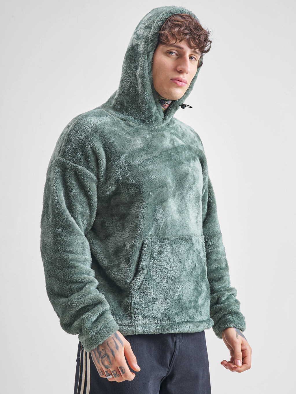 Highlander Men Green Hooded Pullover Sweatshirt - Green - Image 6