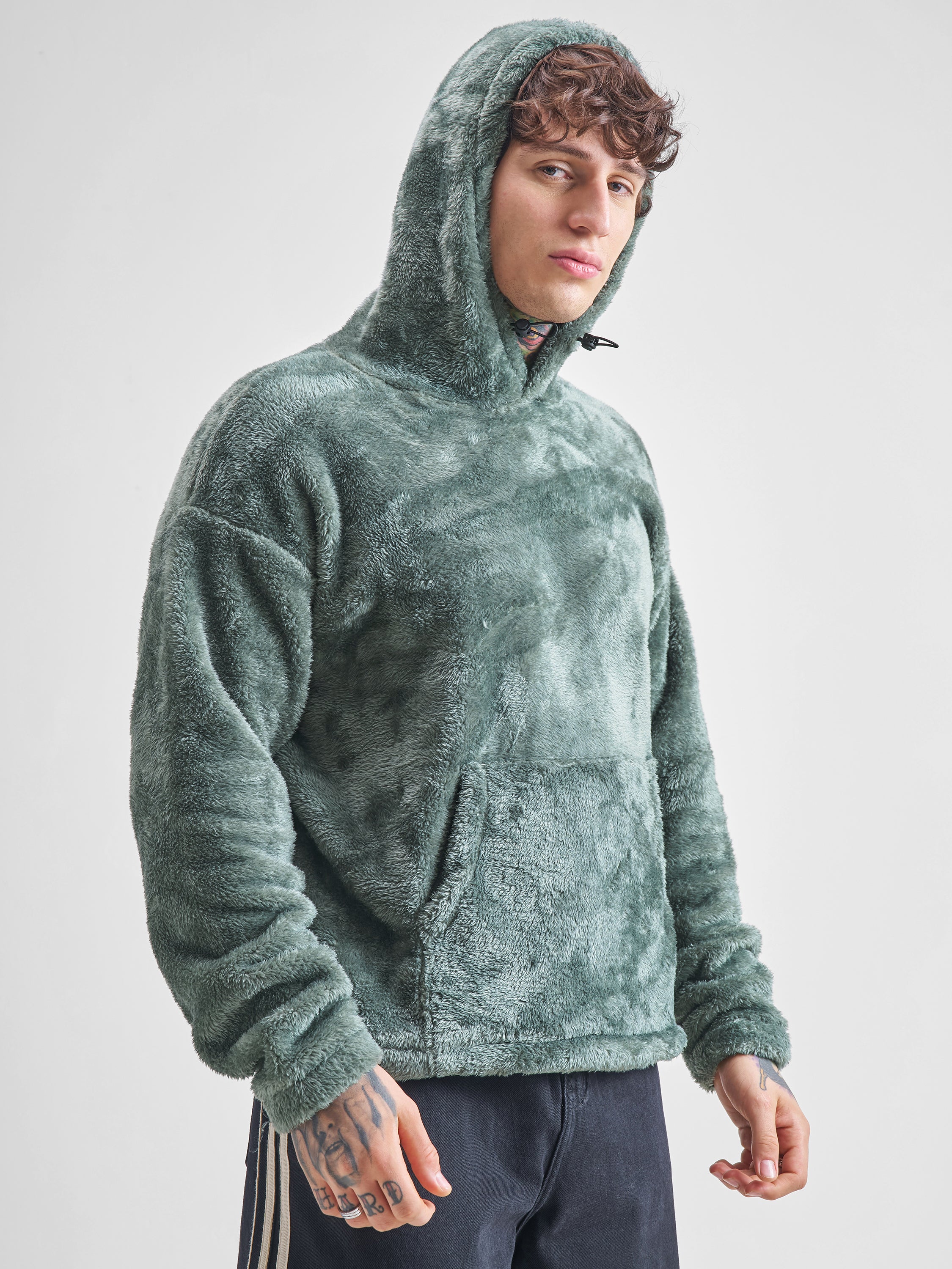 Highlander Men Green Hooded Pullover Sweatshirt - Green - Image 6