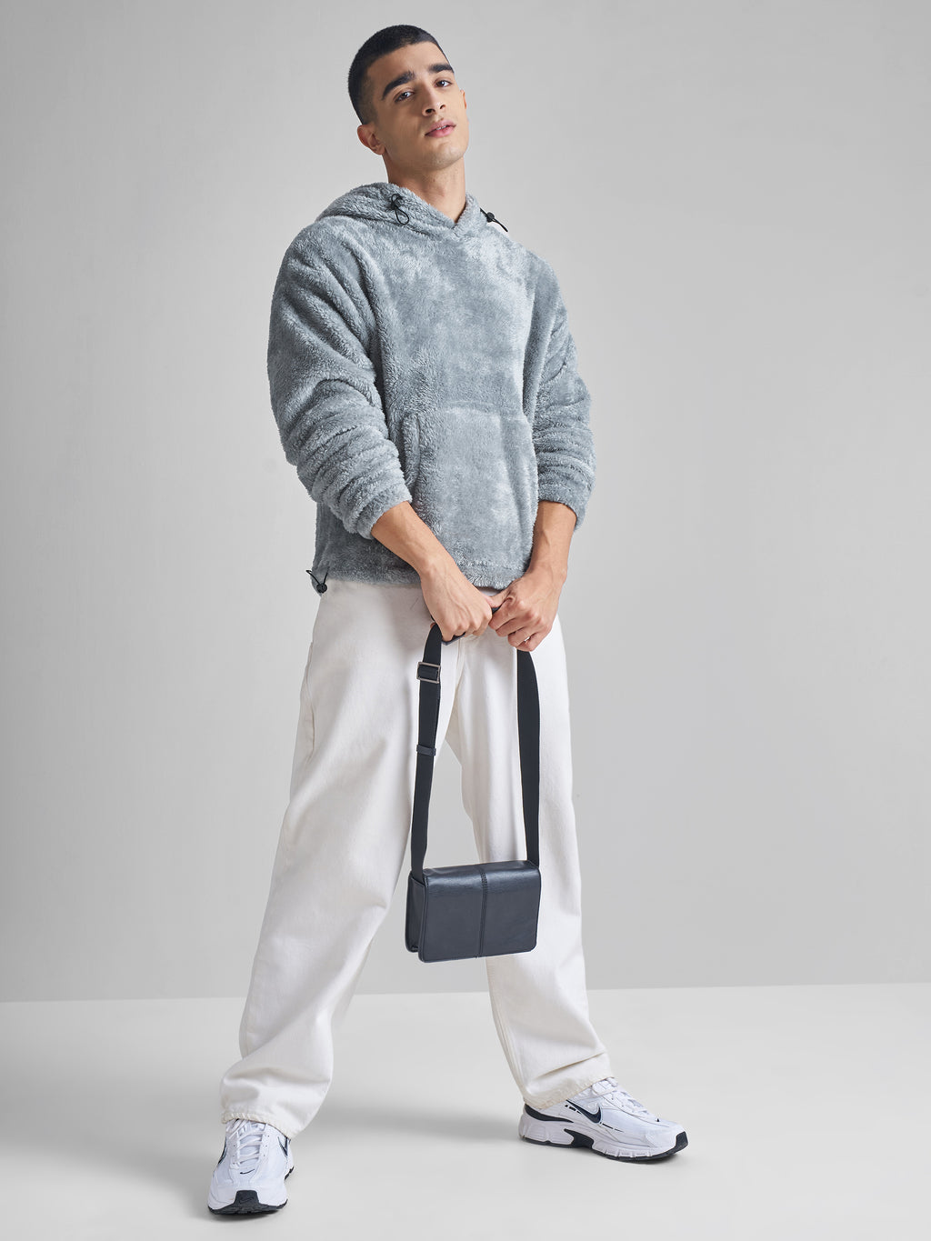 Highlander Men Grey Hooded Pullover Sweatshirt - Grey - Image 2