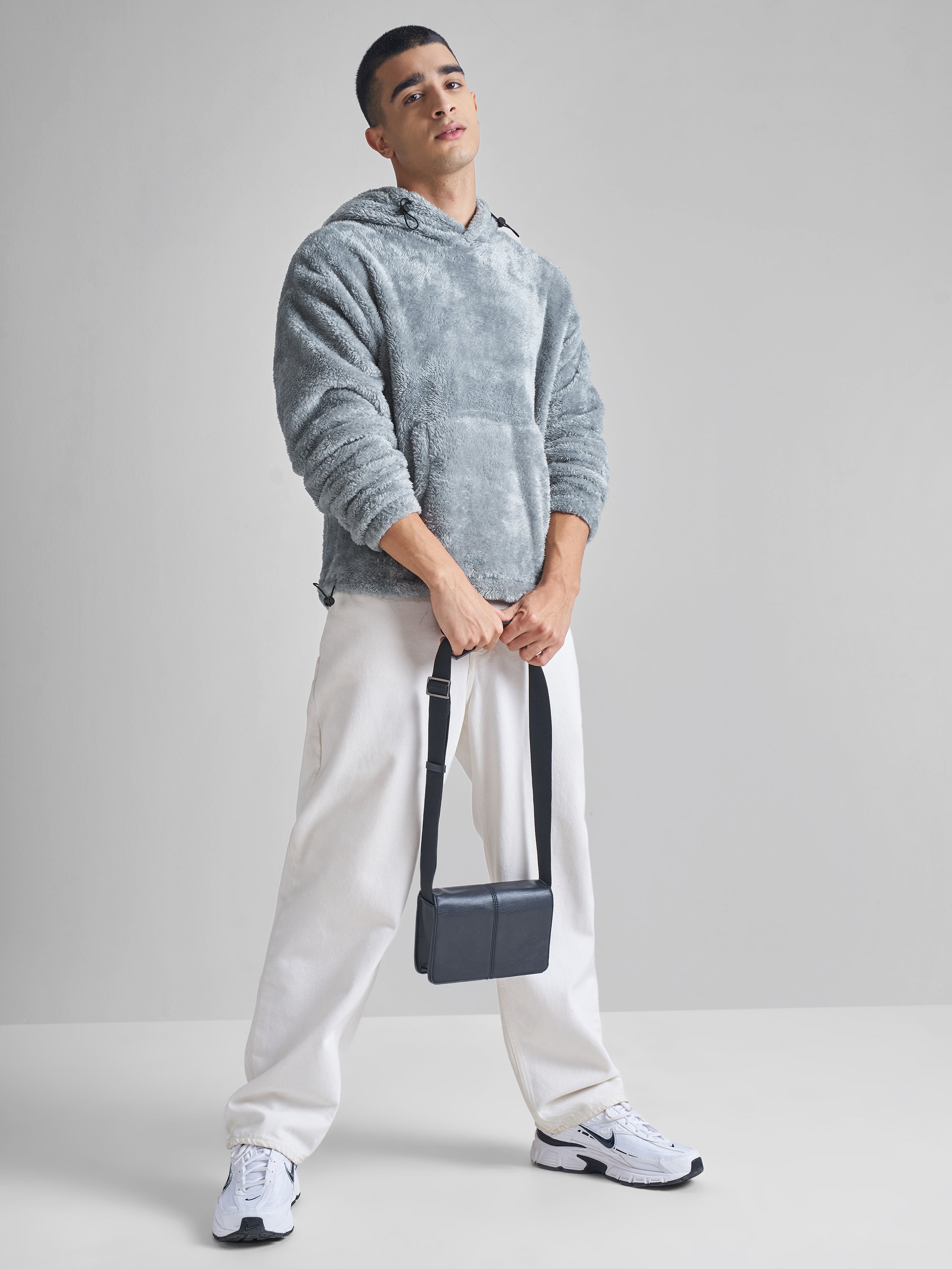 Highlander Men Grey Hooded Pullover Sweatshirt - Grey - Image 2