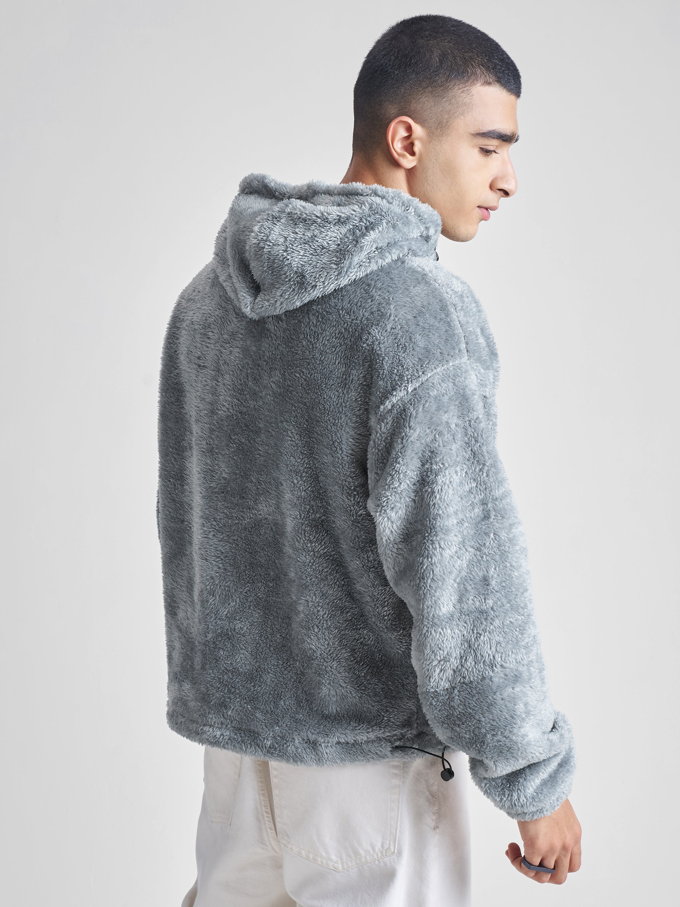 Highlander Men Grey Hooded Pullover Sweatshirt - Grey - Image 3