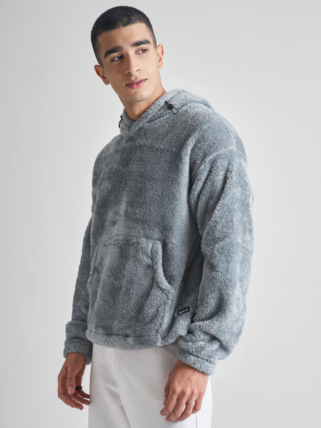 Highlander Men Grey Hooded Pullover Sweatshirt - Grey - Image 4