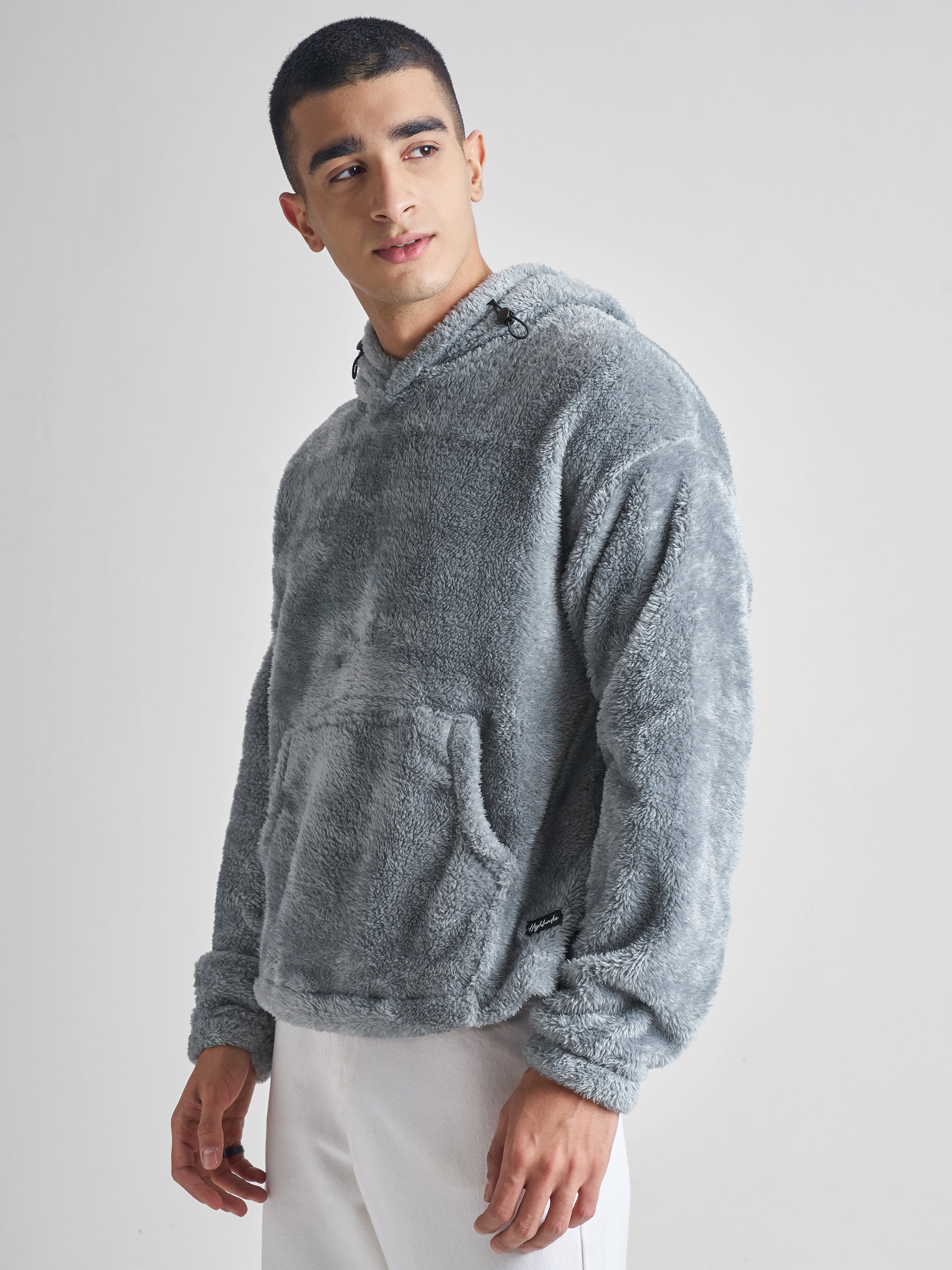 Highlander Men Grey Hooded Pullover Sweatshirt - Grey - Image 4