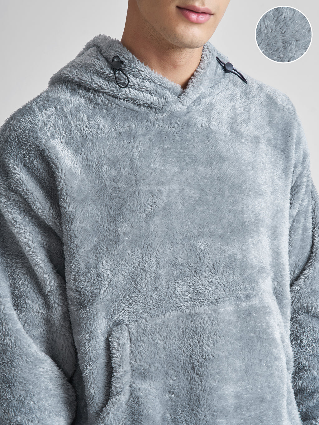 Highlander Men Grey Hooded Pullover Sweatshirt - Grey - Image 5