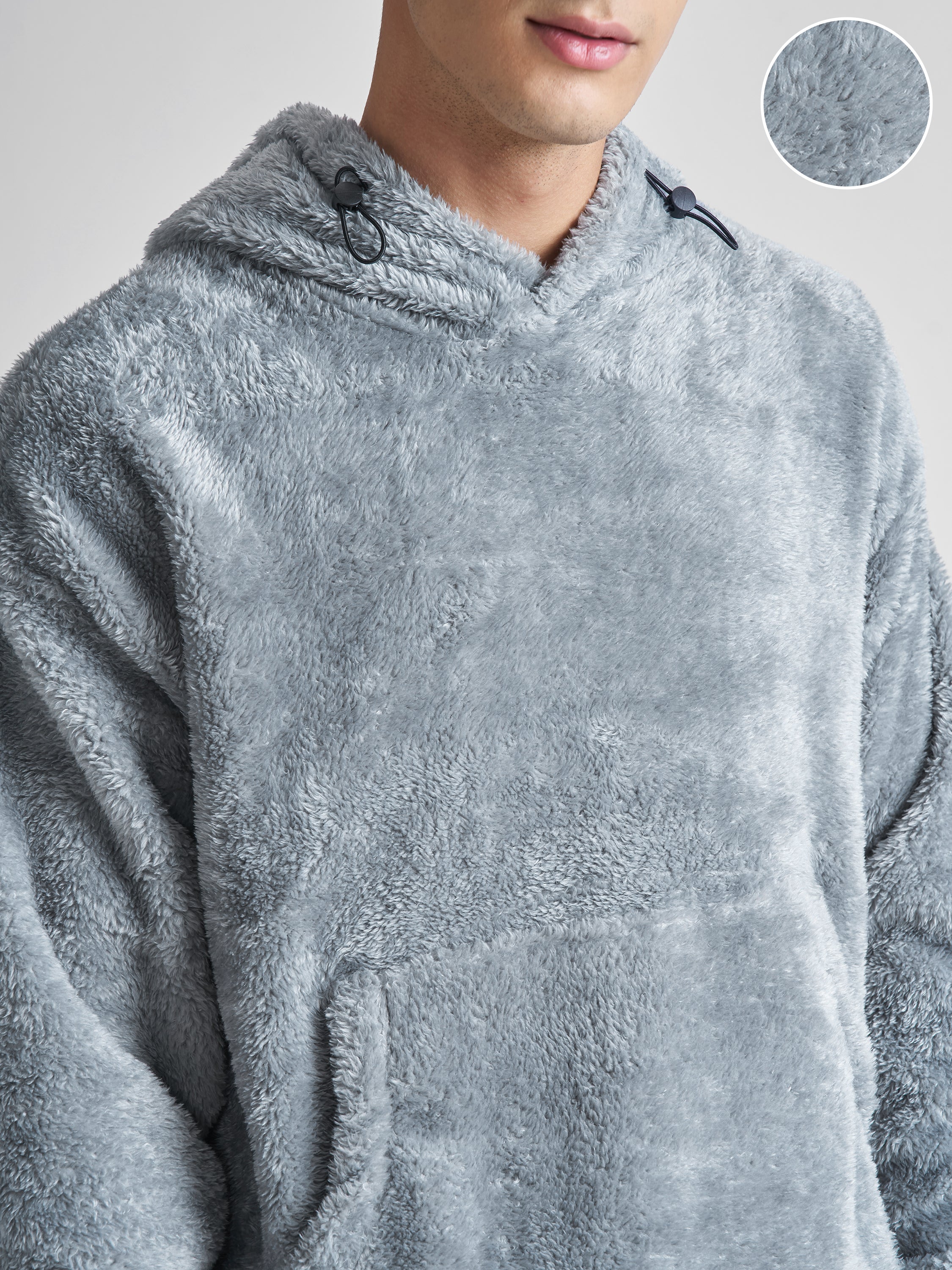 Highlander Men Grey Hooded Pullover Sweatshirt - Grey - Image 5