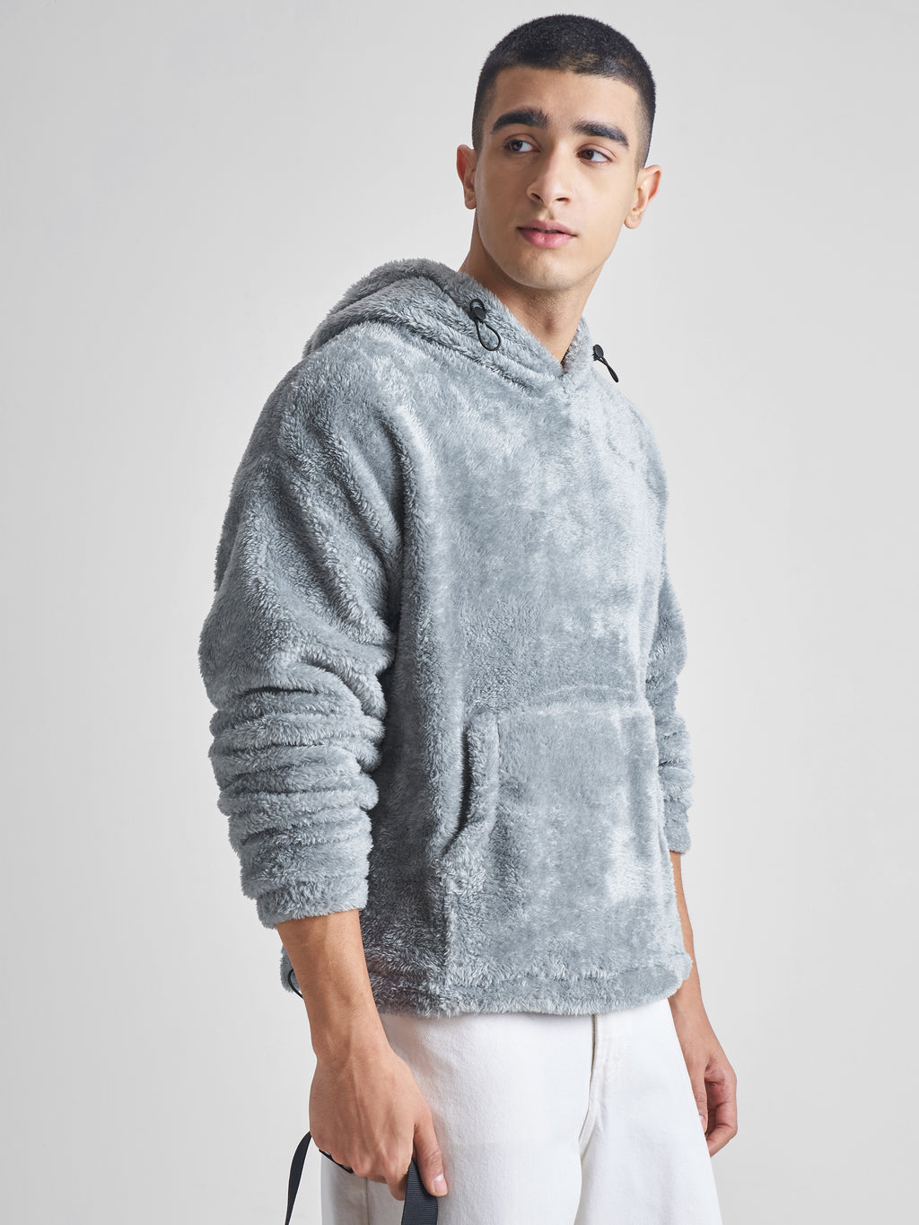 Highlander Men Grey Hooded Pullover Sweatshirt - Grey - Image 6