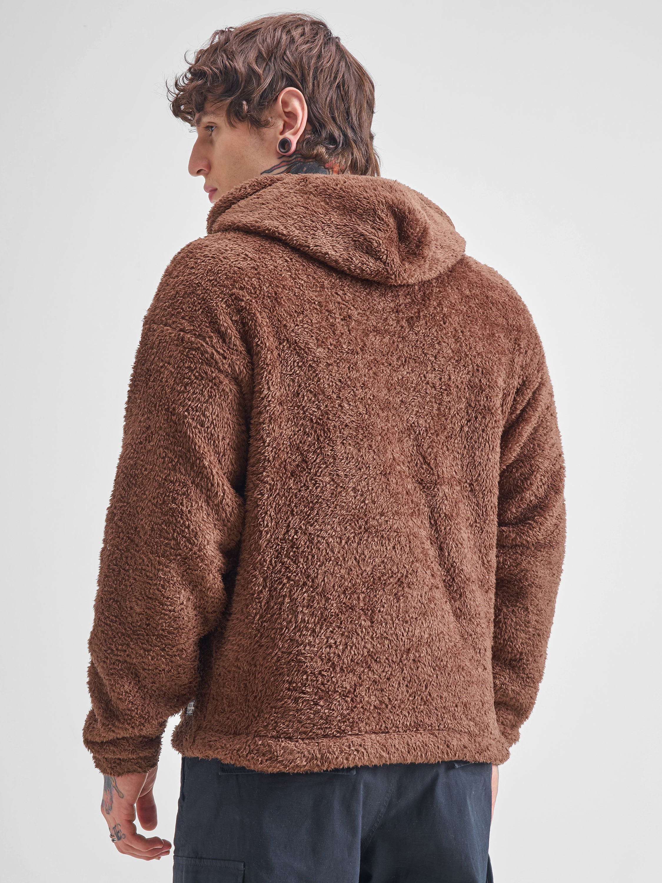 Highlander Men Brown Hooded Pullover Sweatshirt - Brown - Image 3